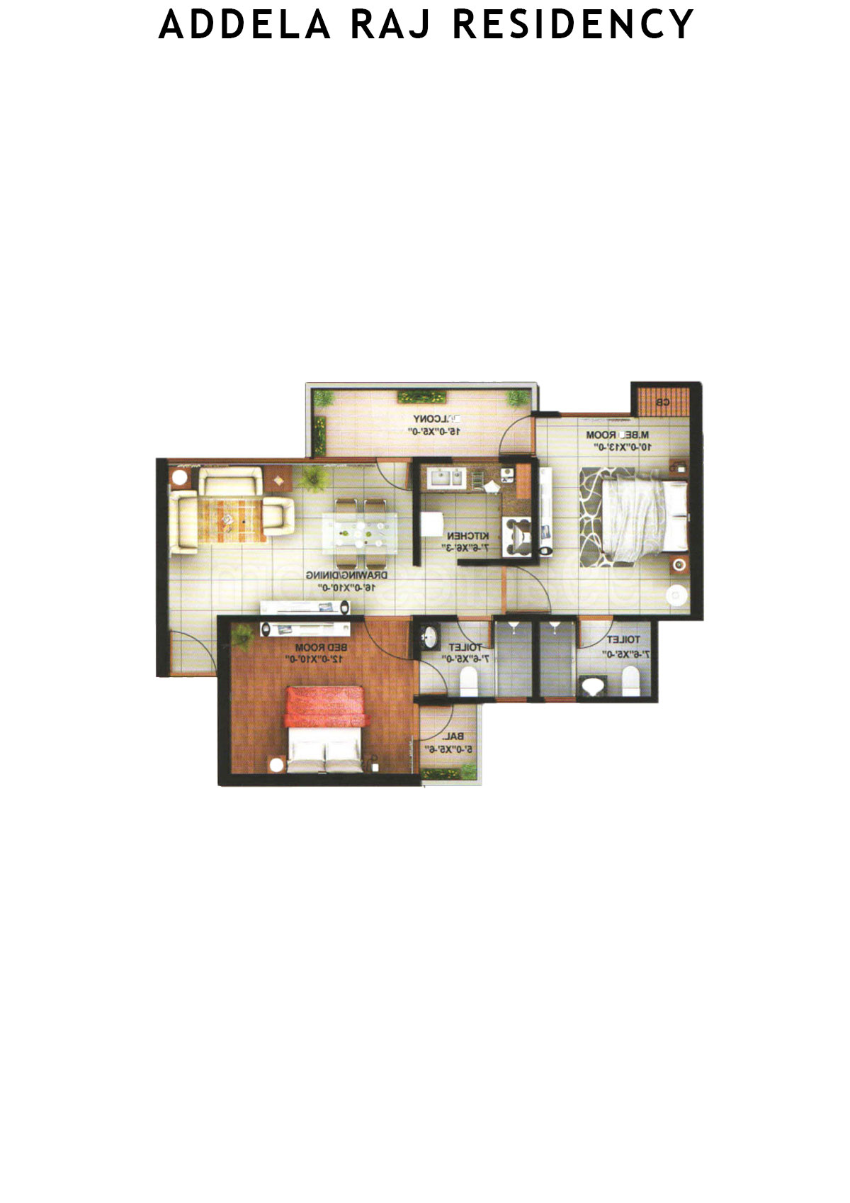Addela Raj Residency Tower M Unit 2 Floor Plan