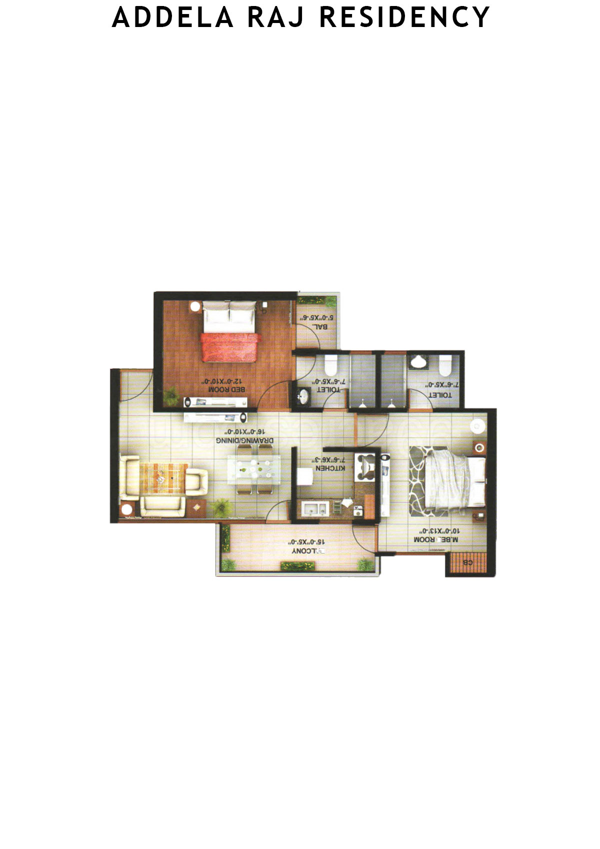 Addela Raj Residency Tower M Unit 3 Floor Plan