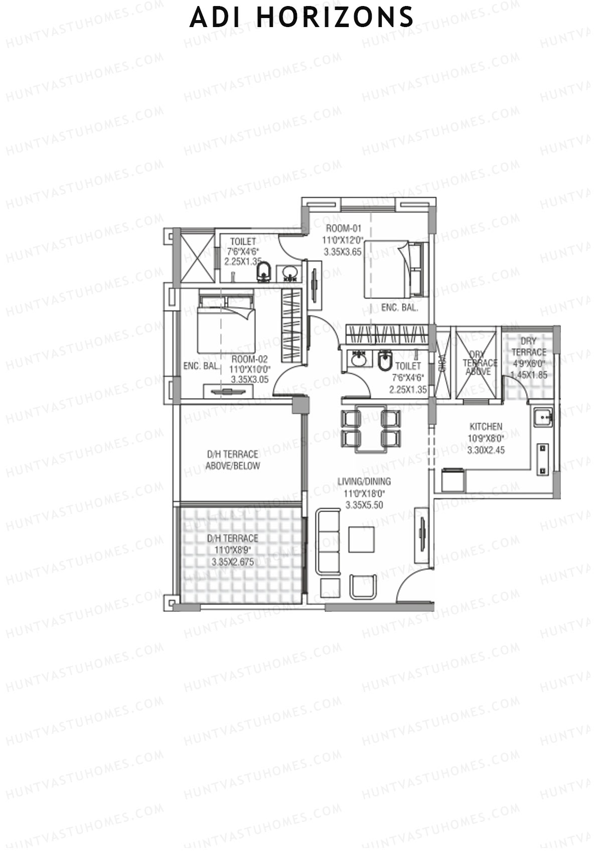 Adi Horizons Wing F Unit 1 Floor Plan