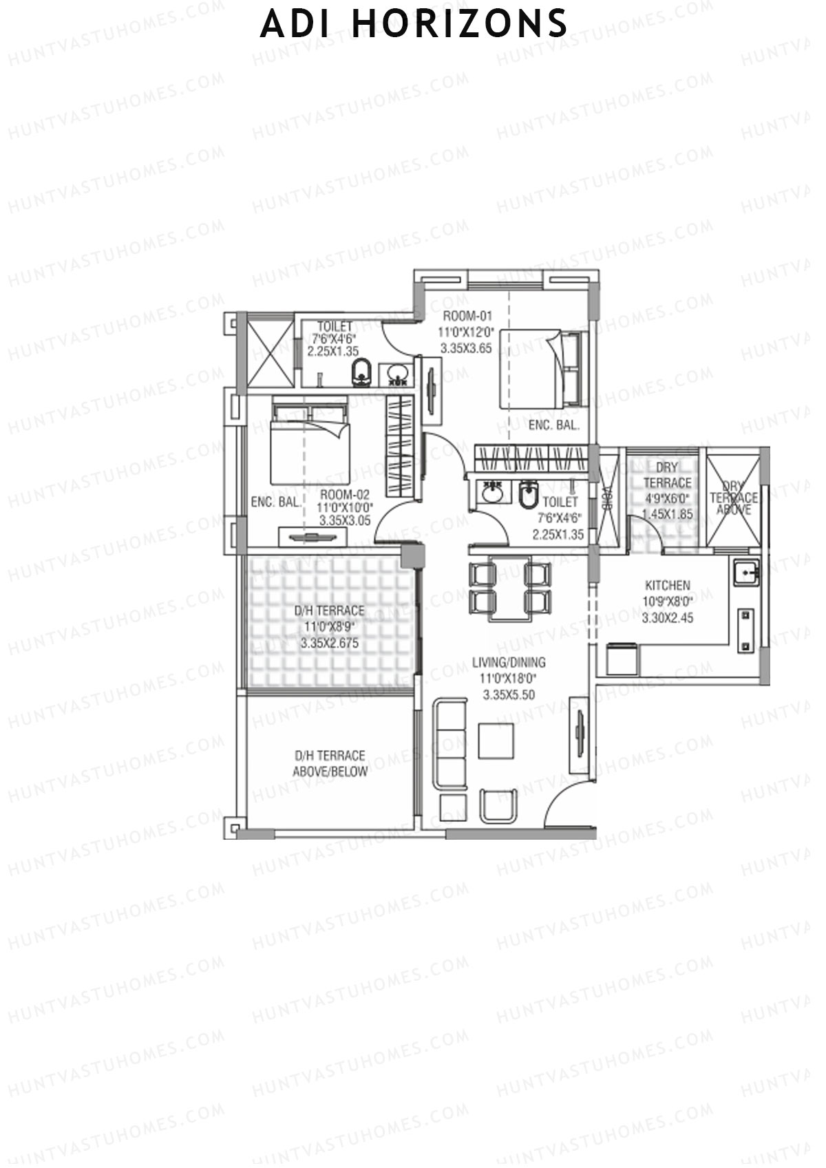 Adi Horizons Wing F Unit 1 Floor Plan