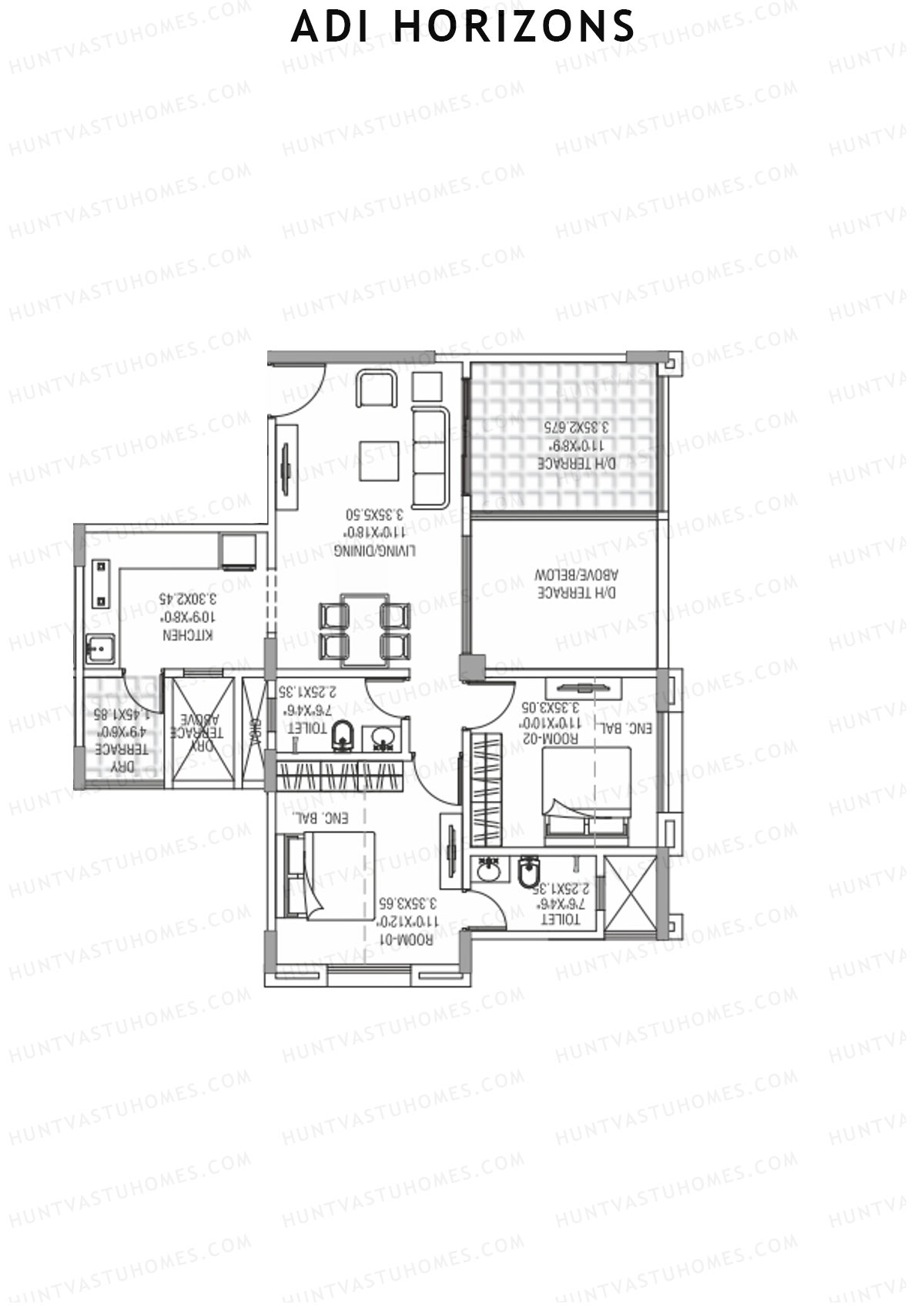 Adi Horizons Wing F Unit 3 Floor Plan