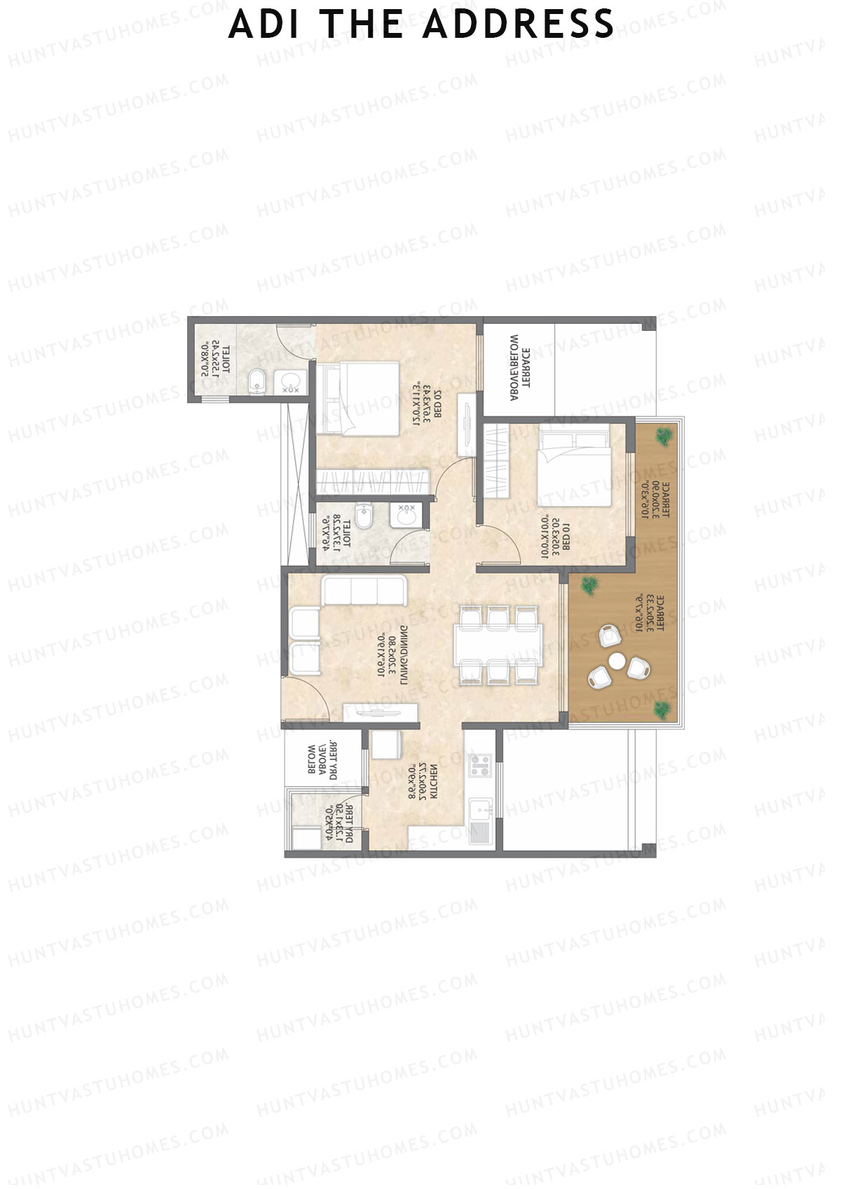 Adi The Address Tower B Unit 2 1 Floor Plan