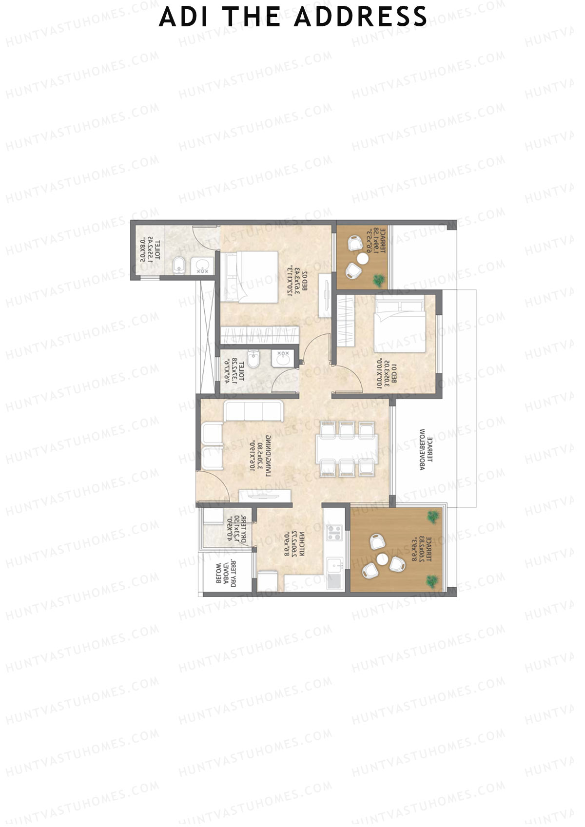 Adi The Address Tower B Unit 2  Floor Plan