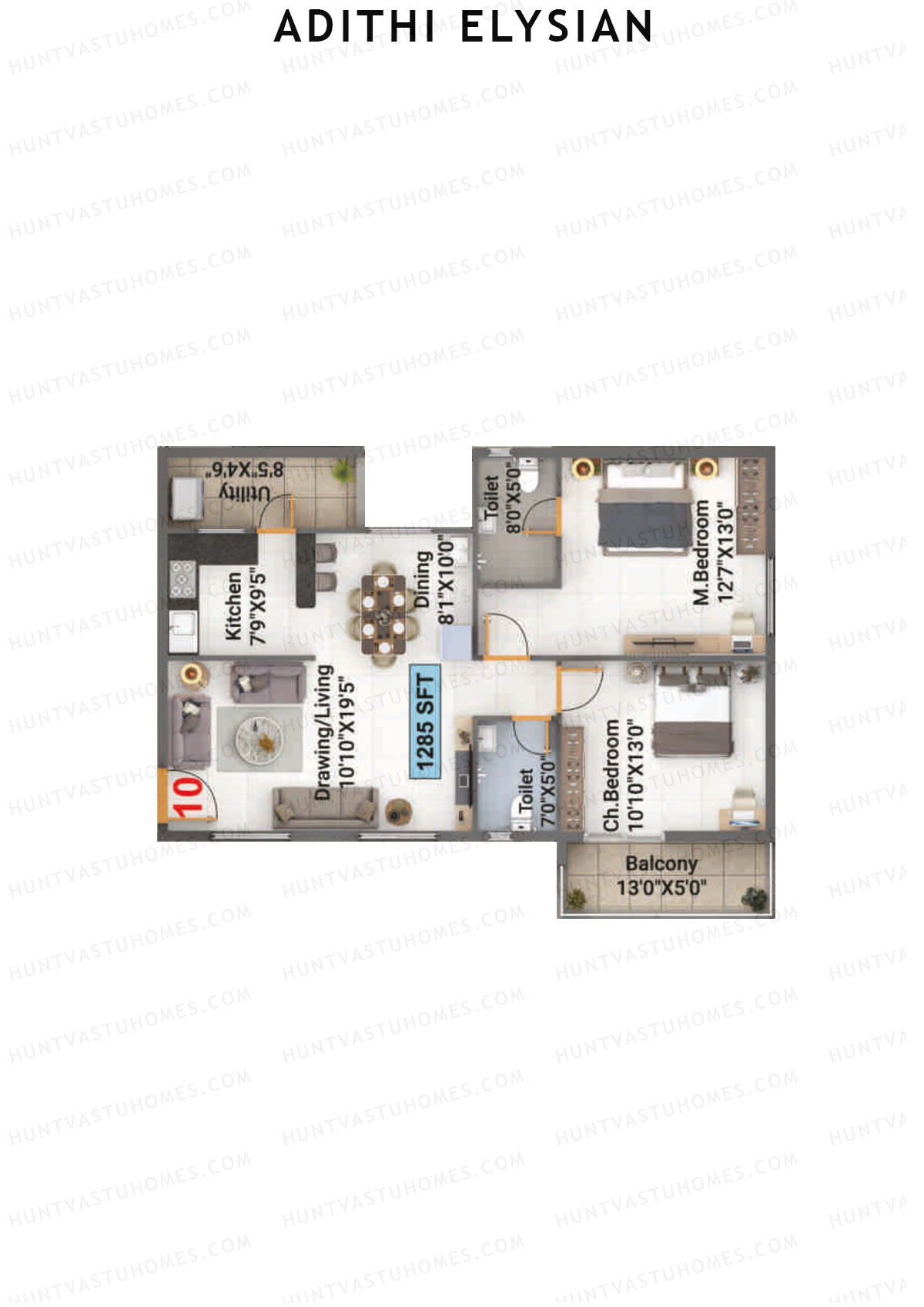 Adithi Elysian Tower A Unit 10 Floor Plan