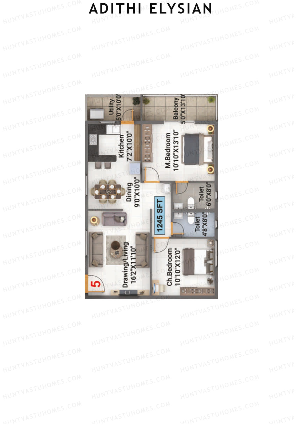 Adithi Elysian Tower A Unit 7 Floor Plan