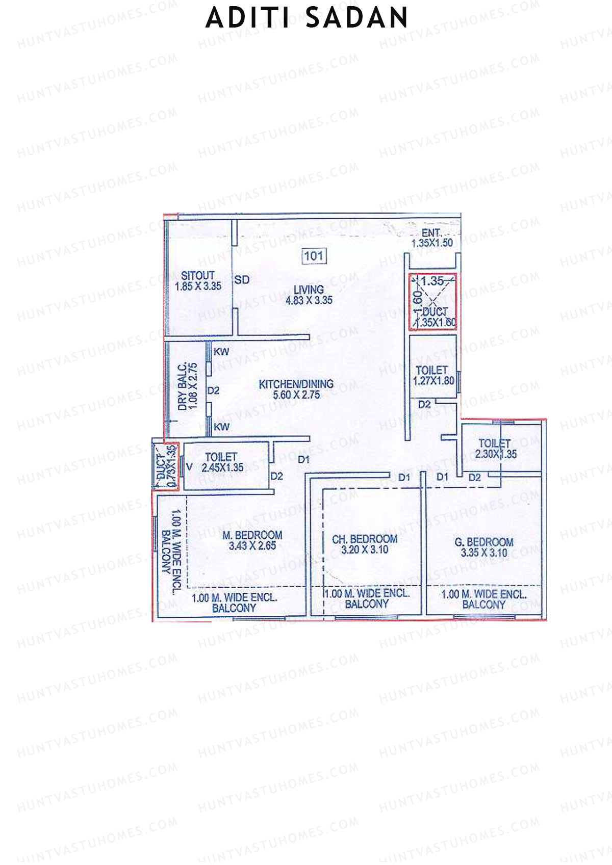 Aditi Sadan Tower A Unit 1 Floor Plan