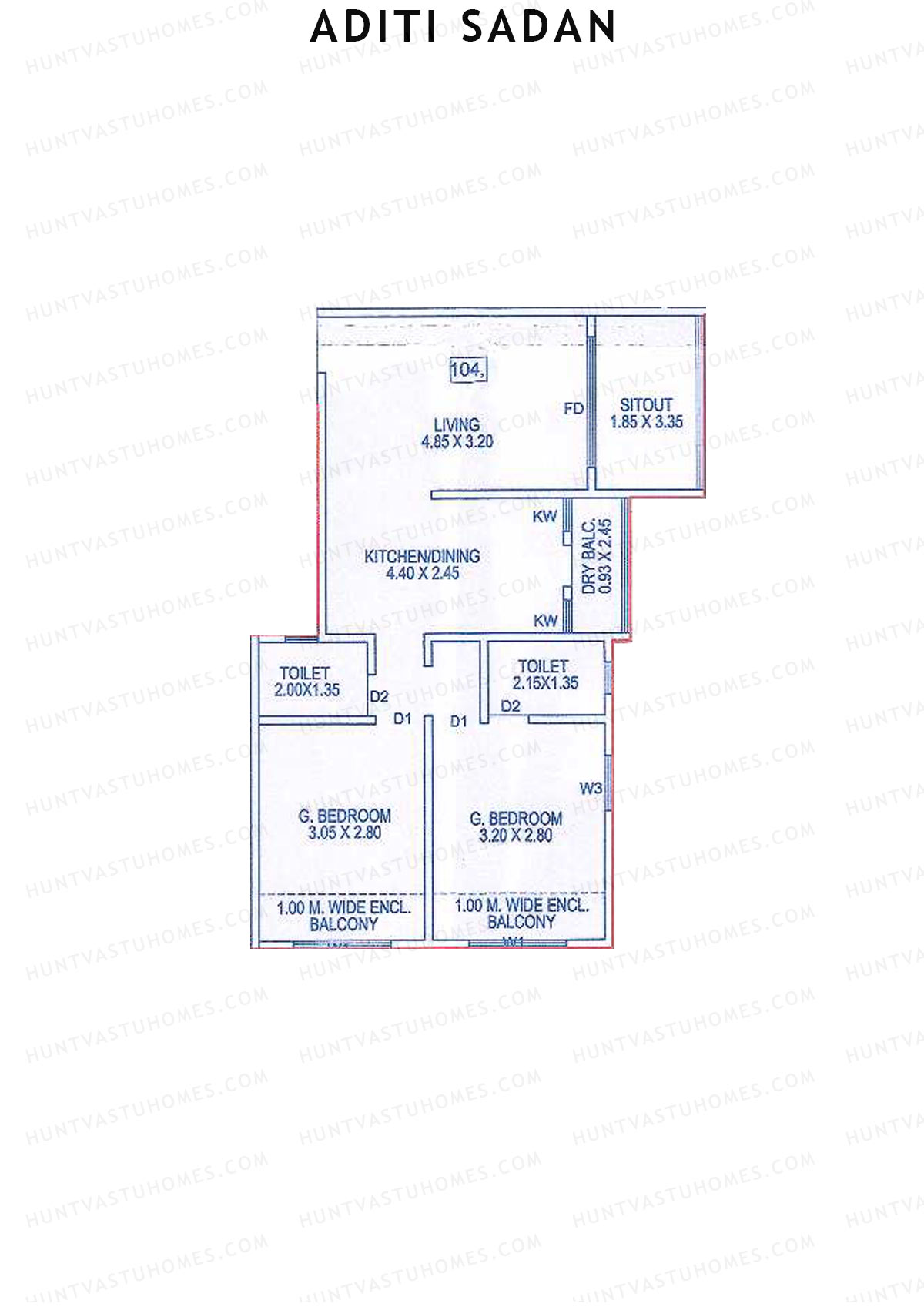 Aditi Sadan Tower A Unit 4 Floor Plan