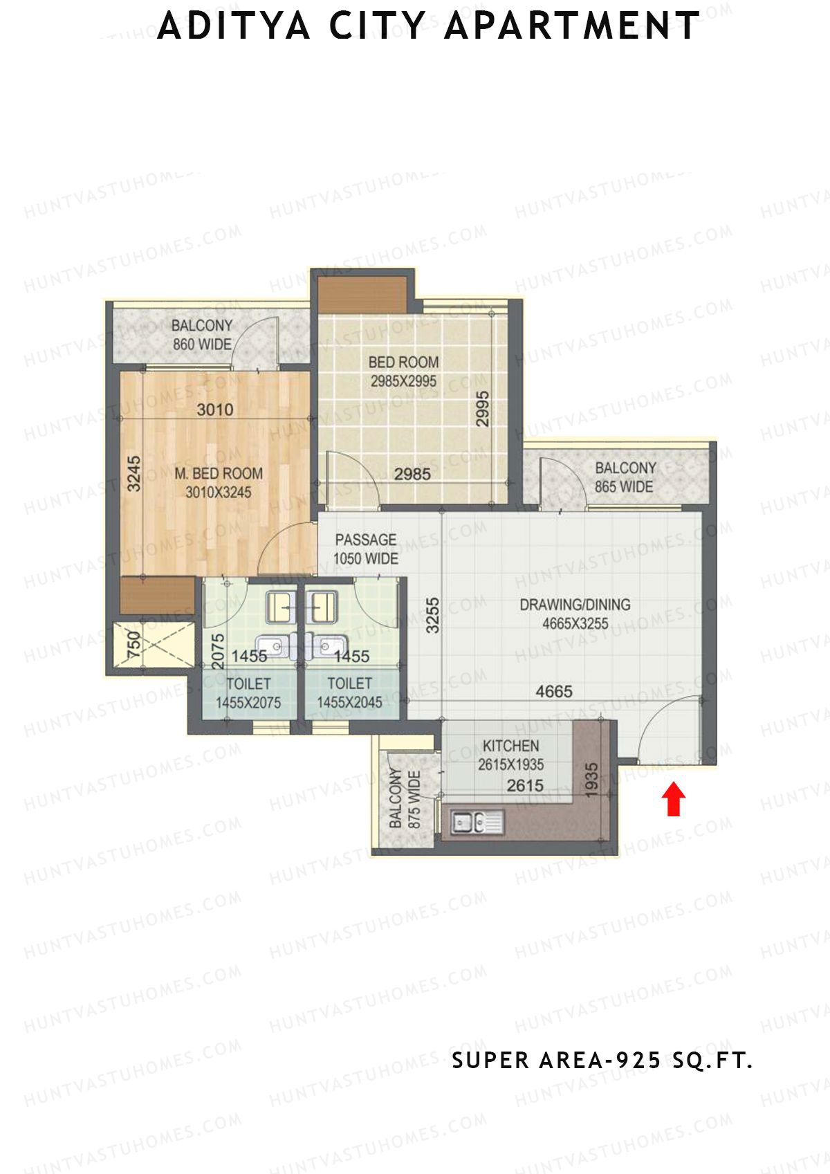 Aditya City Apartment Tower C Unit 5 (Type 7) Floor Plan