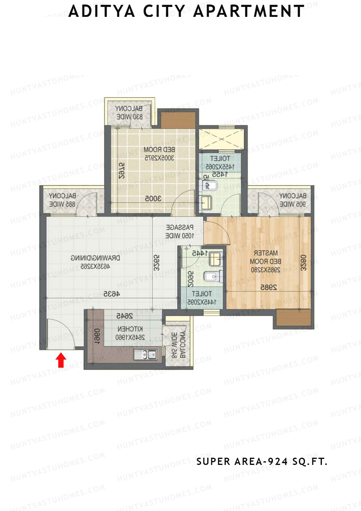 Aditya City Apartment Tower E Unit 6 (Type 6) Floor Plan