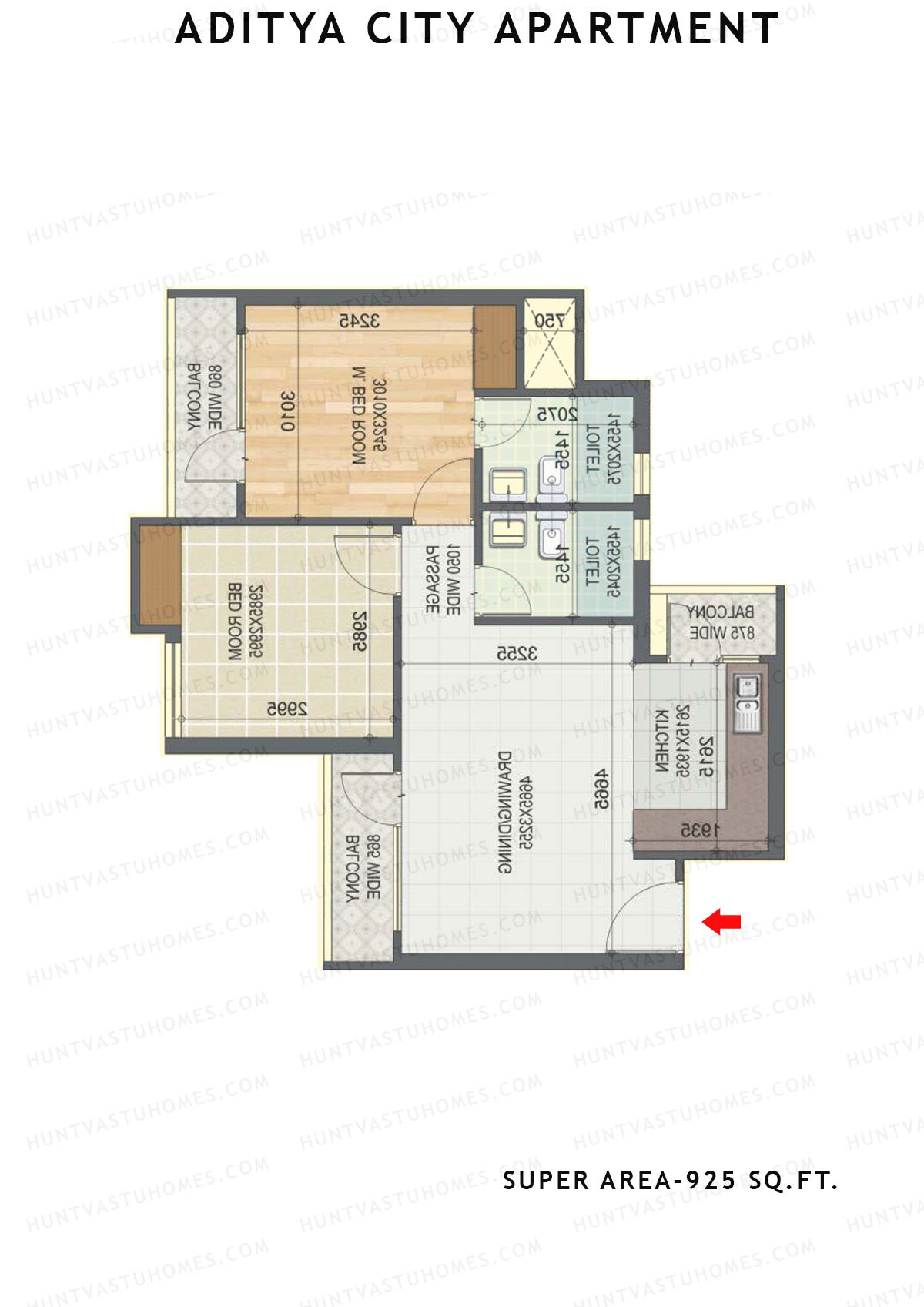Aditya City Apartment Tower G Unit 1 (Type 7) Floor Plan