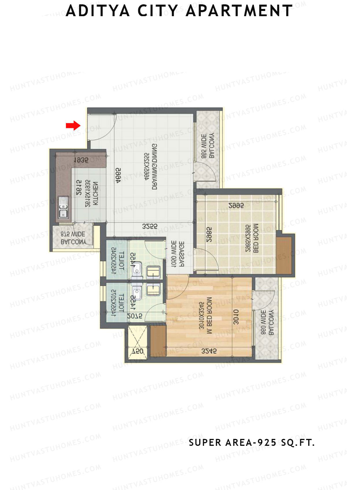 Aditya City Apartment Tower G Unit 5 (Type 7) Floor Plan