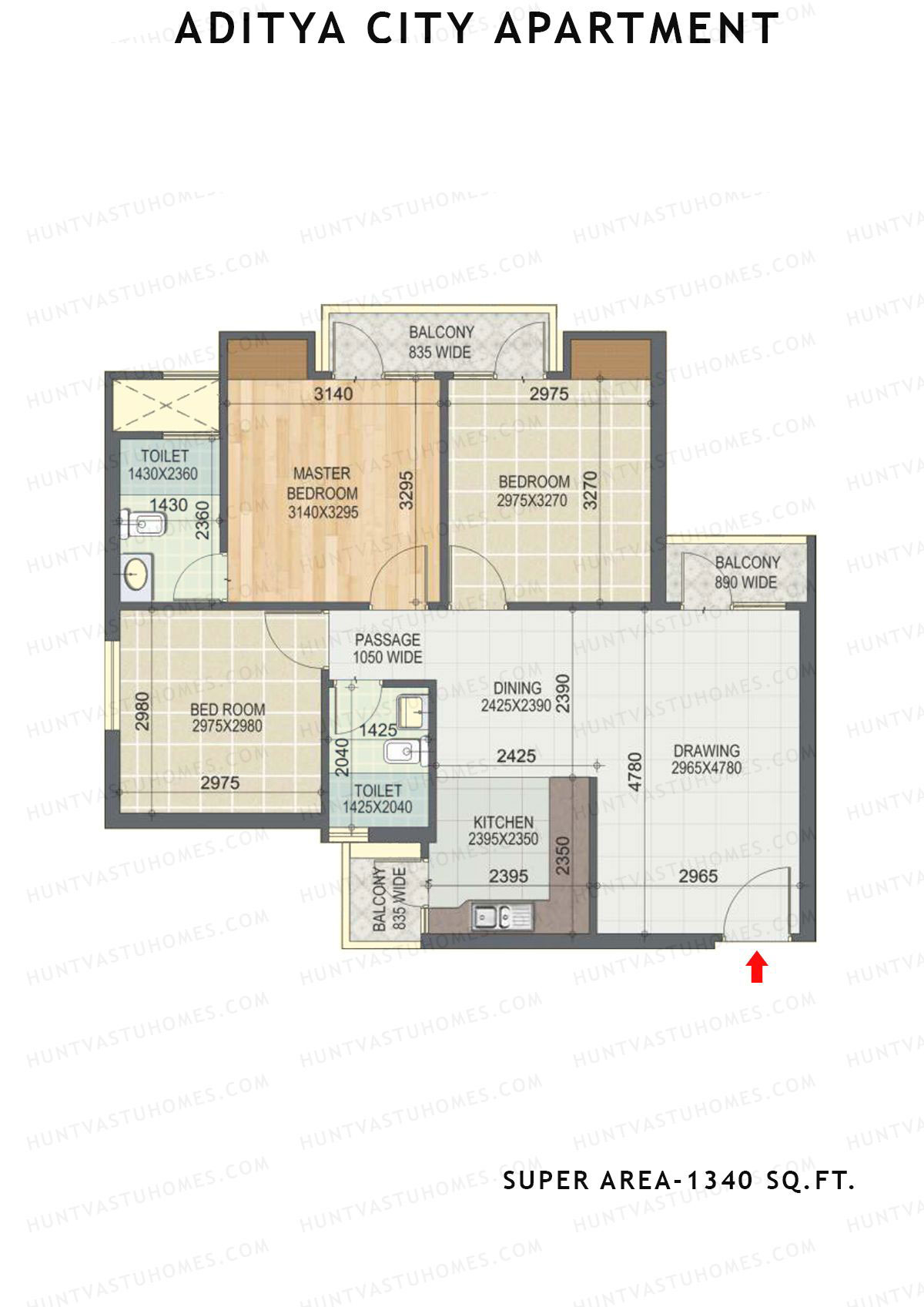 Aditya City Apartment Tower D Unit 7 (Type 4) Floor Plan