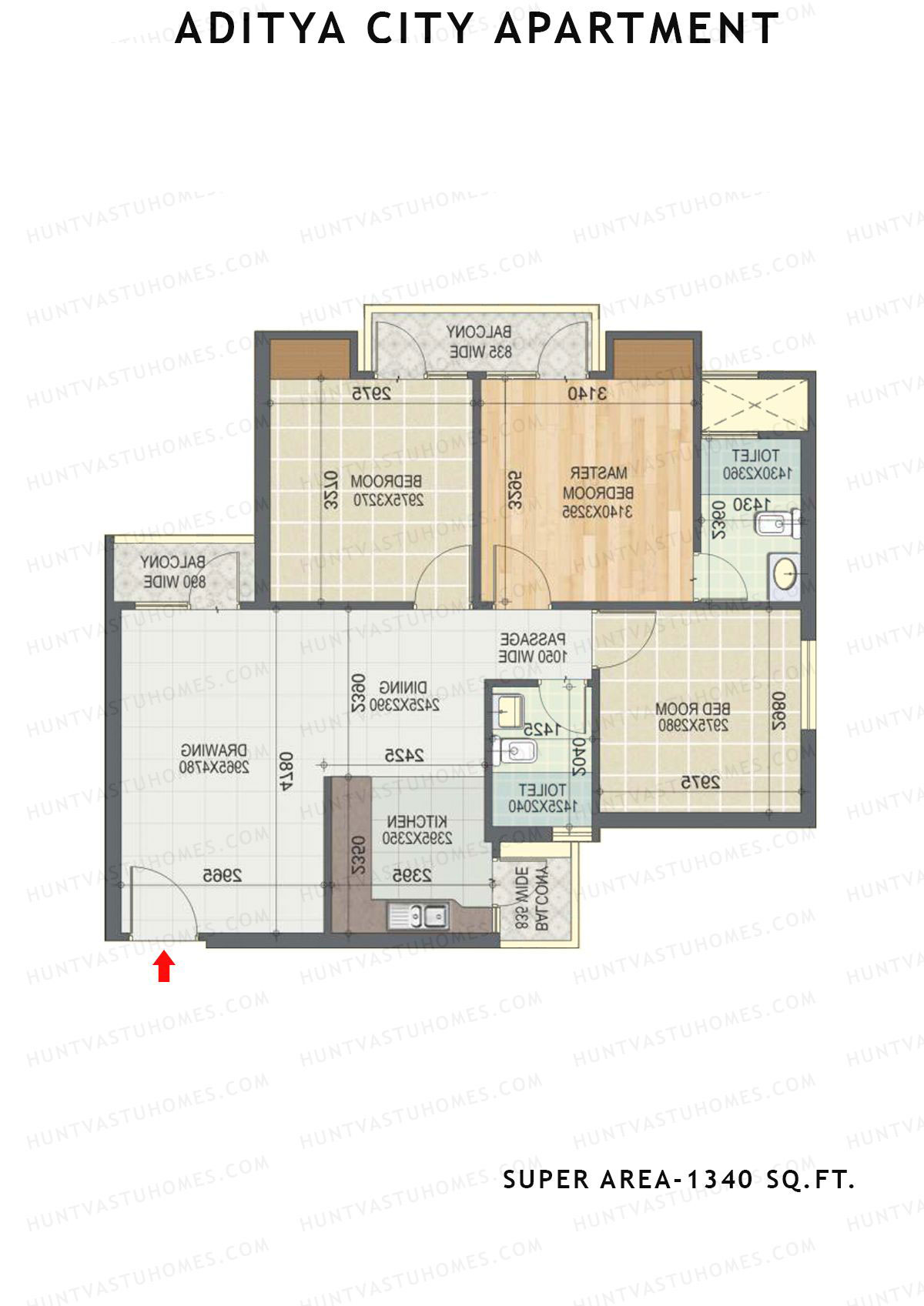 Aditya City Apartment Tower D Unit 8 (Type 4) Floor Plan