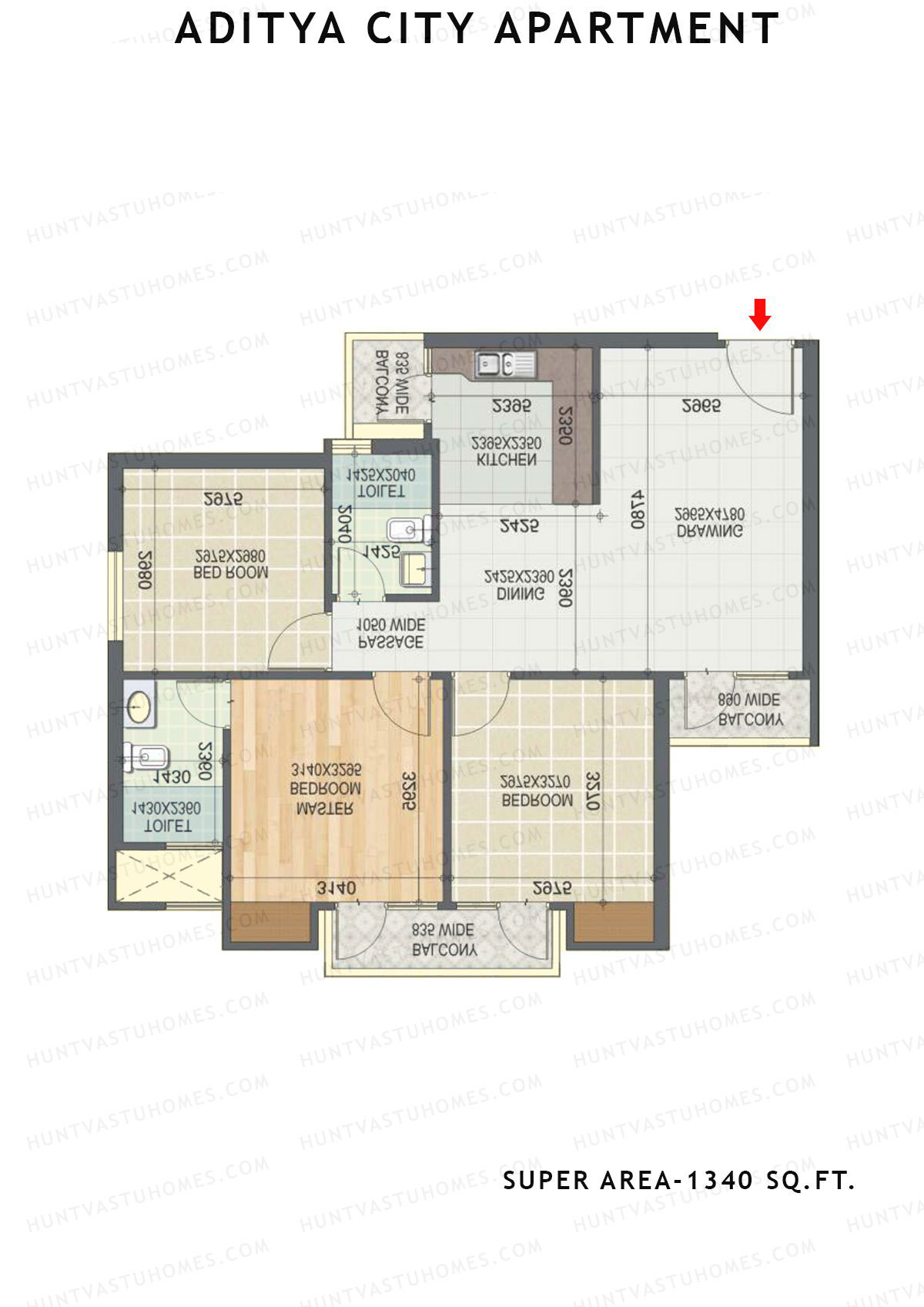 Aditya City Apartment Tower E Unit 2 (Type 4) Floor Plan