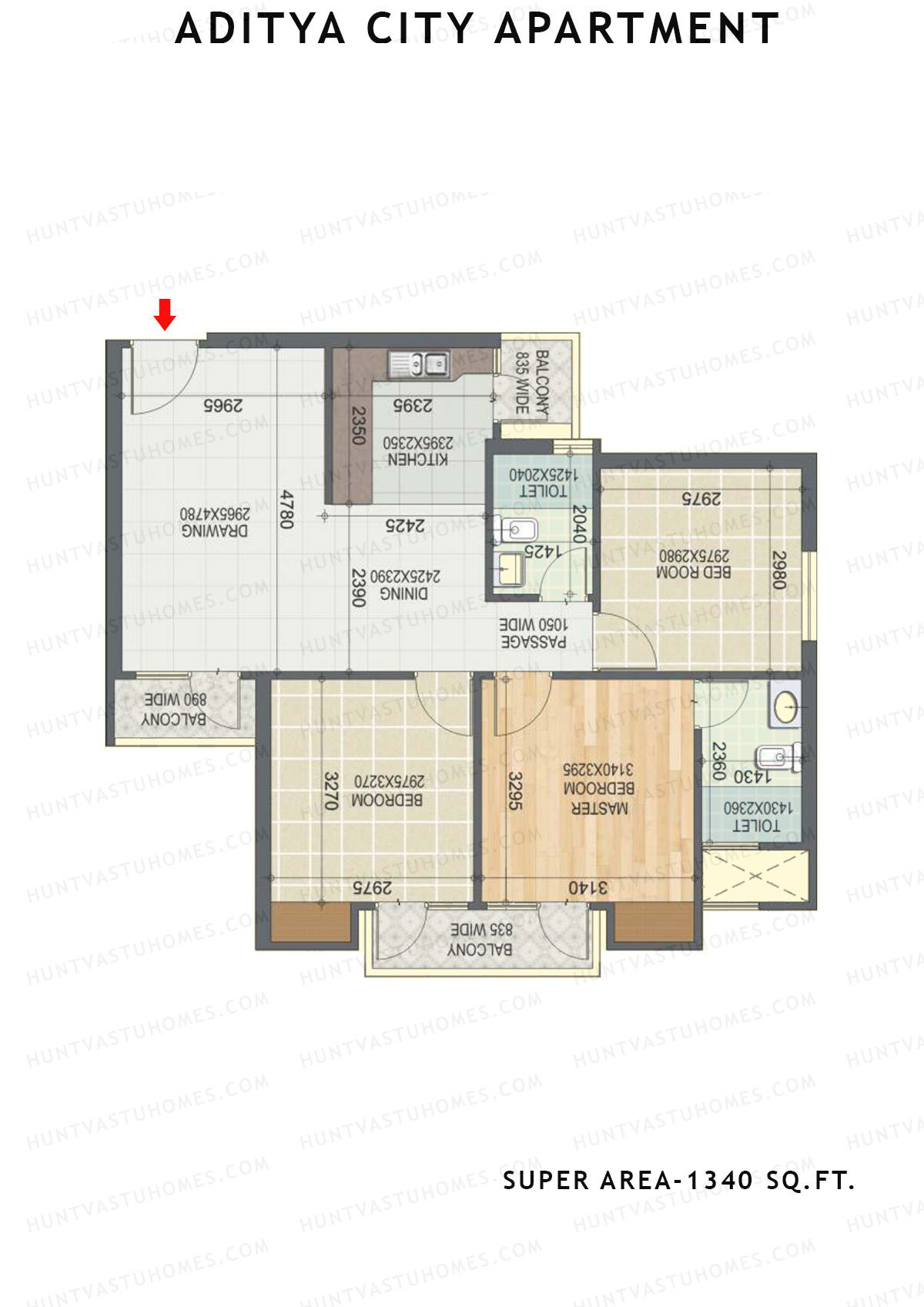 Aditya City Apartment Tower M Unit 7 (Type 4) Floor Plan