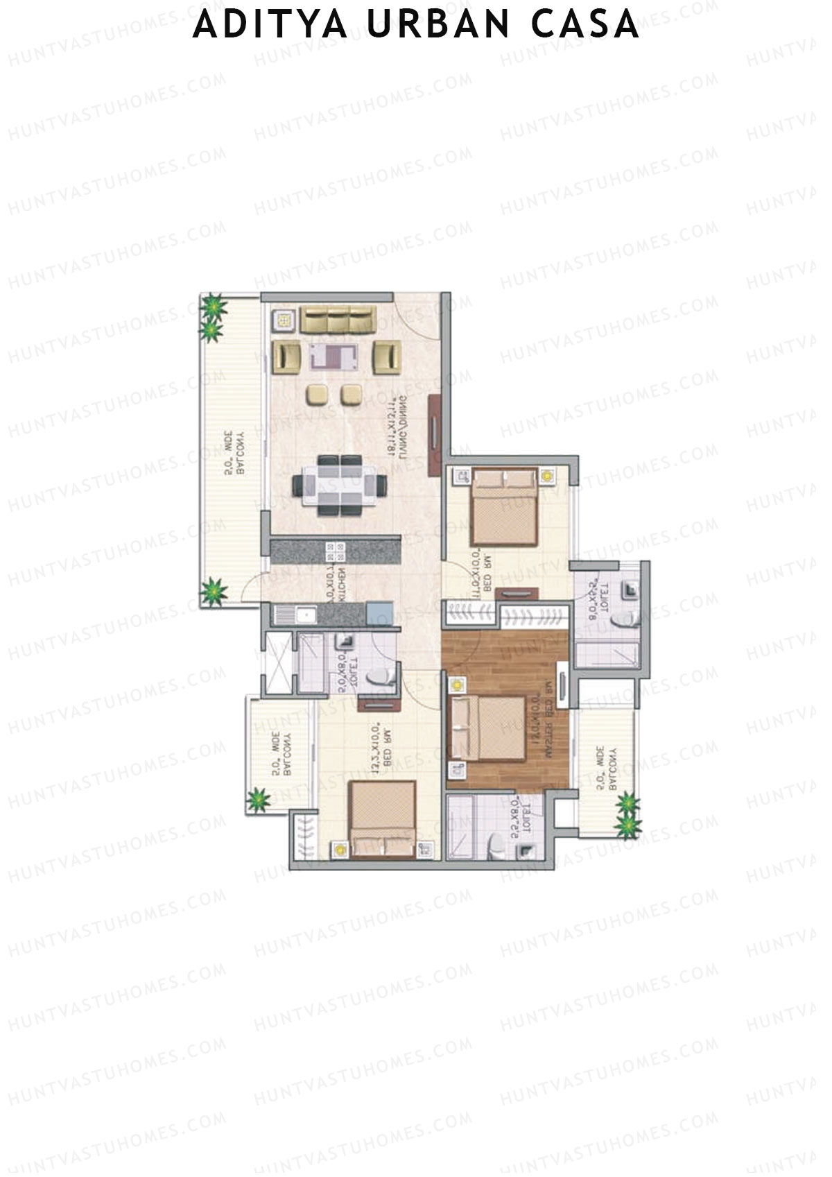 Aditya Urban Casa Tower B Unit 4 (Type III) Floor Plan