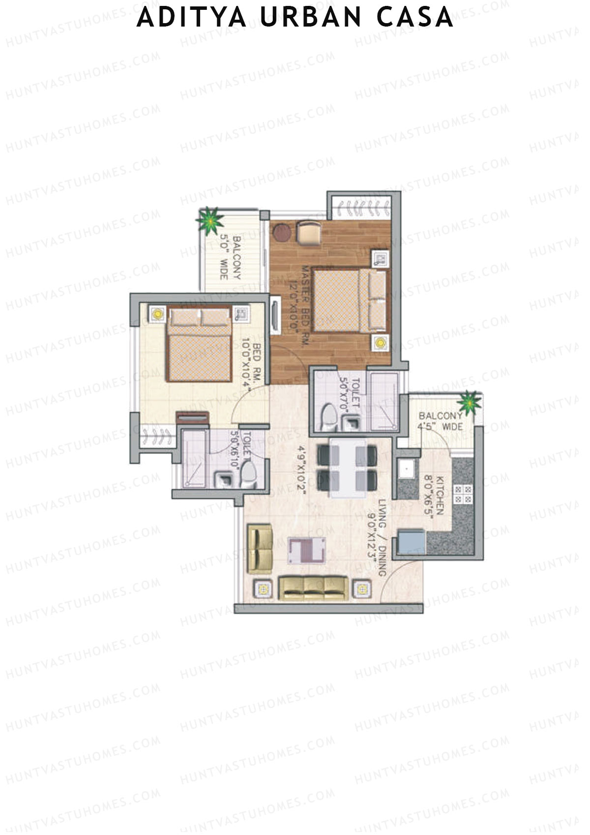 Aditya Urban Casa Tower D Unit 2 (Type VI) Floor Plan