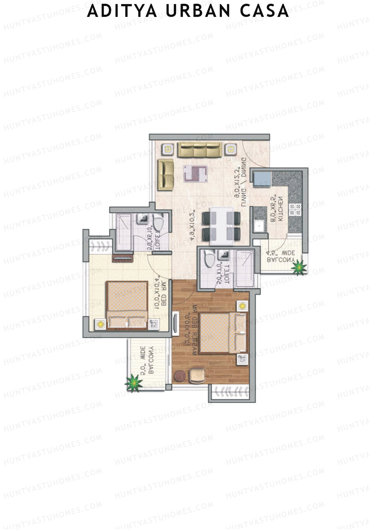 Aditya Urban Casa Tower D Unit 7 (Type VI) Floor Plan