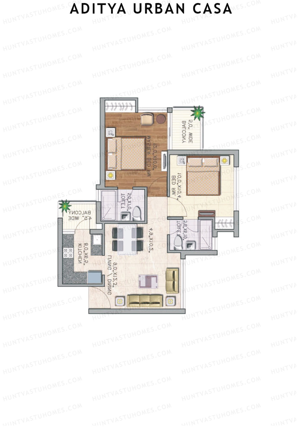 Aditya Urban Casa Tower E Unit 1 (Type VI) Floor Plan