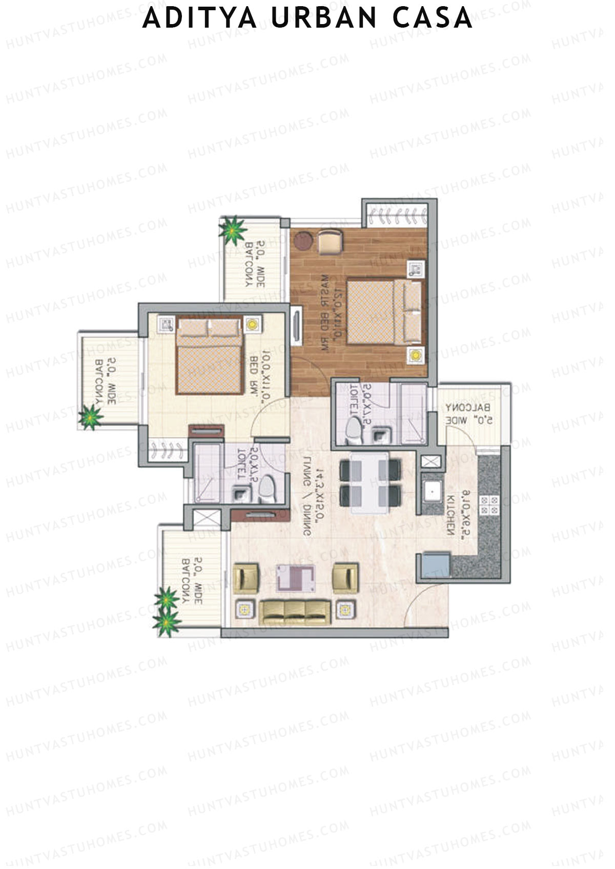 Aditya Urban Casa Tower F Unit 6 (Type V) Floor Plan