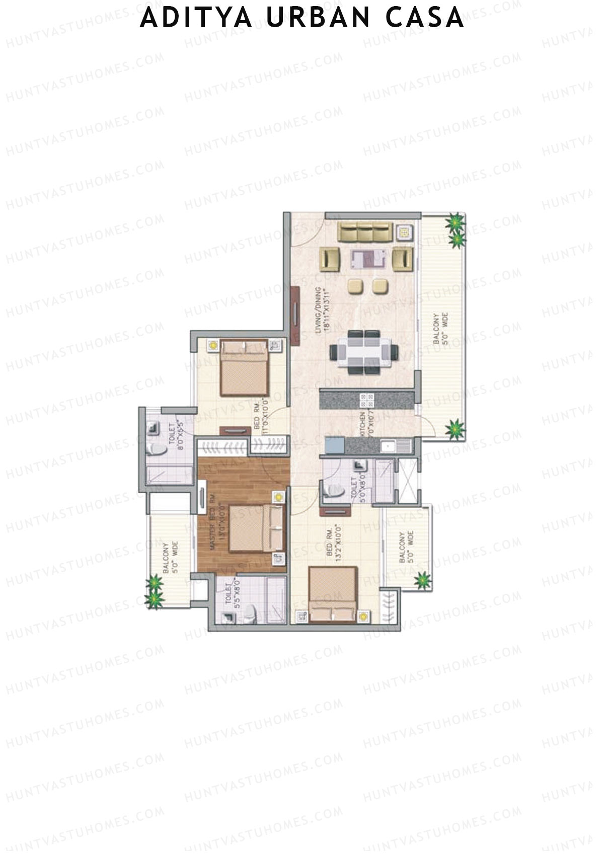 Aditya Urban Casa Tower G Unit 1 (Type III) Floor Plan