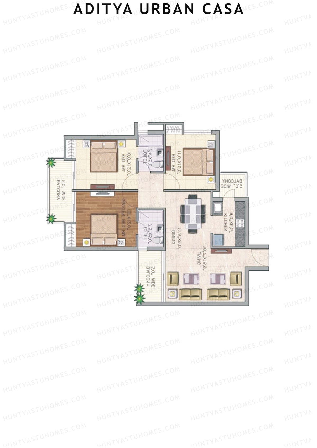 Aditya Urban Casa Tower G Unit 3 (Type IV) Floor Plan