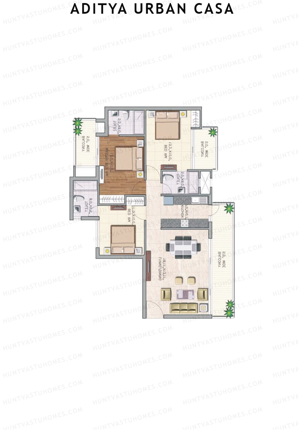 Aditya Urban Casa Tower G Unit 4 (Type III) Floor Plan