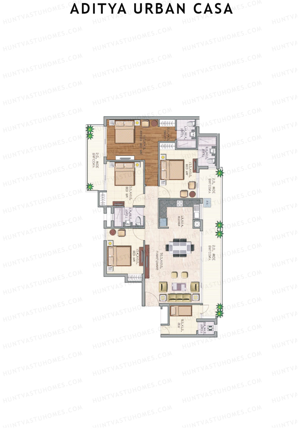 Aditya Urban Casa Tower H Unit 4 (Type I) Floor Plan