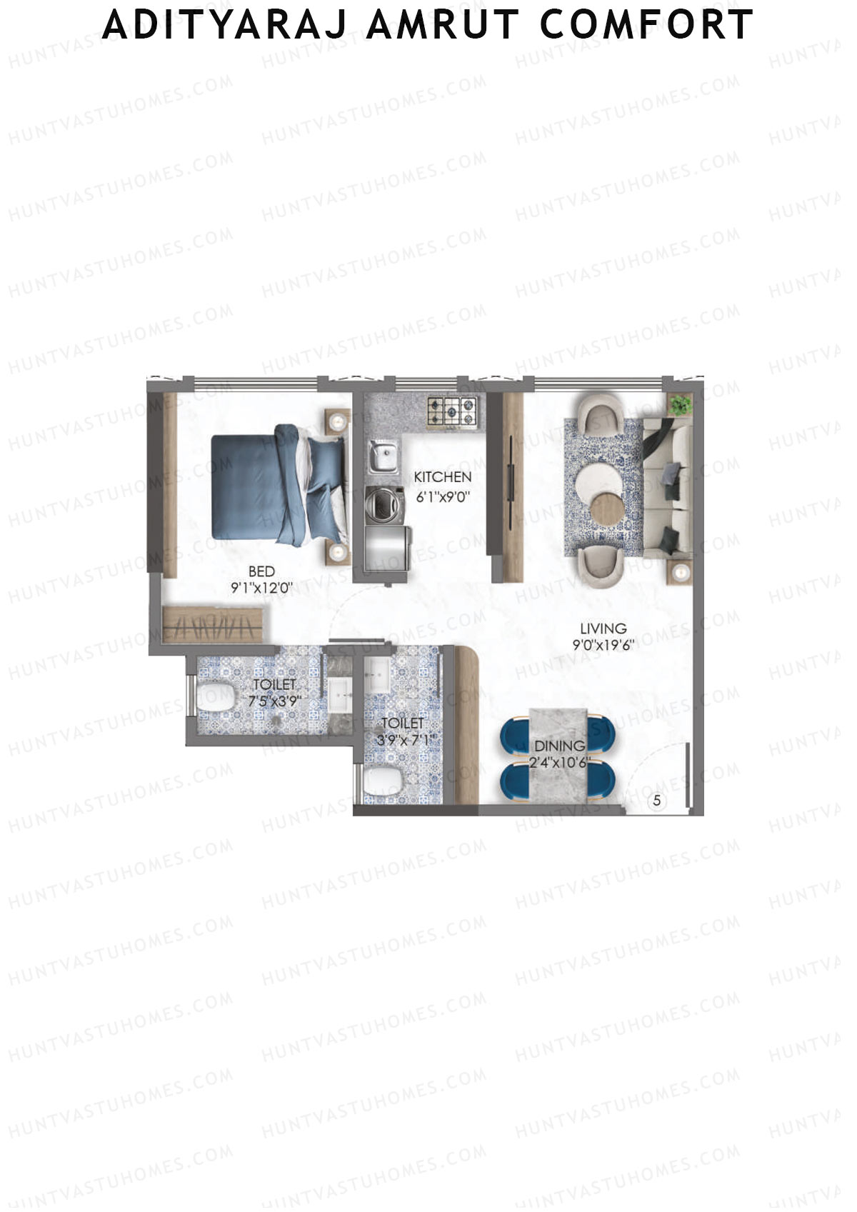 Adityaraj Amrut Comfort Tower 1 Unit 5 Floor Plan