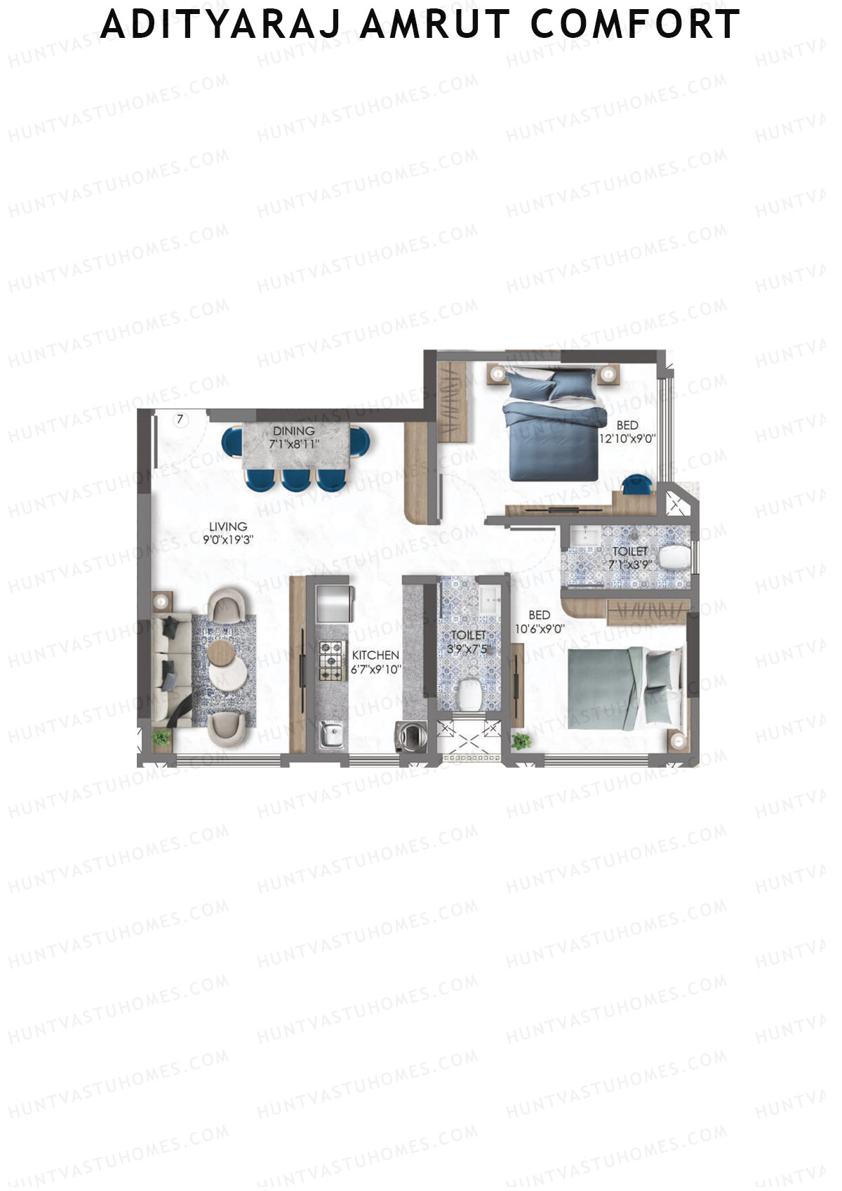 Adityaraj Amrut Comfort Tower 1 Unit 7 Floor Plan