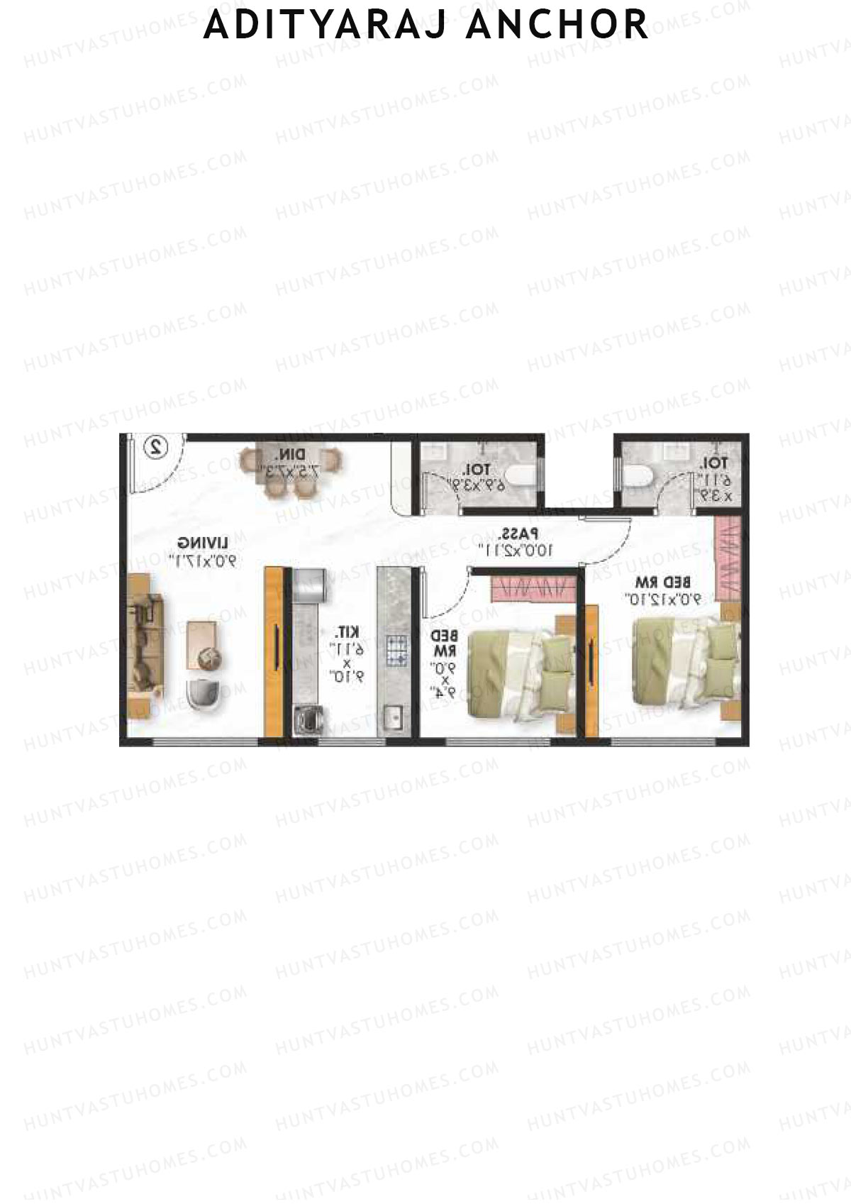 Adityaraj Anchor Wing A Unit 1 Floor Plan