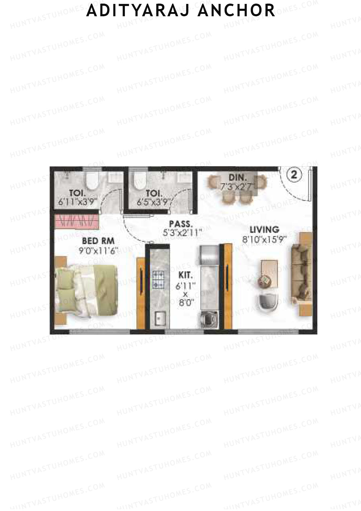 Adityaraj Anchor Wing B Unit 2 Floor Plan
