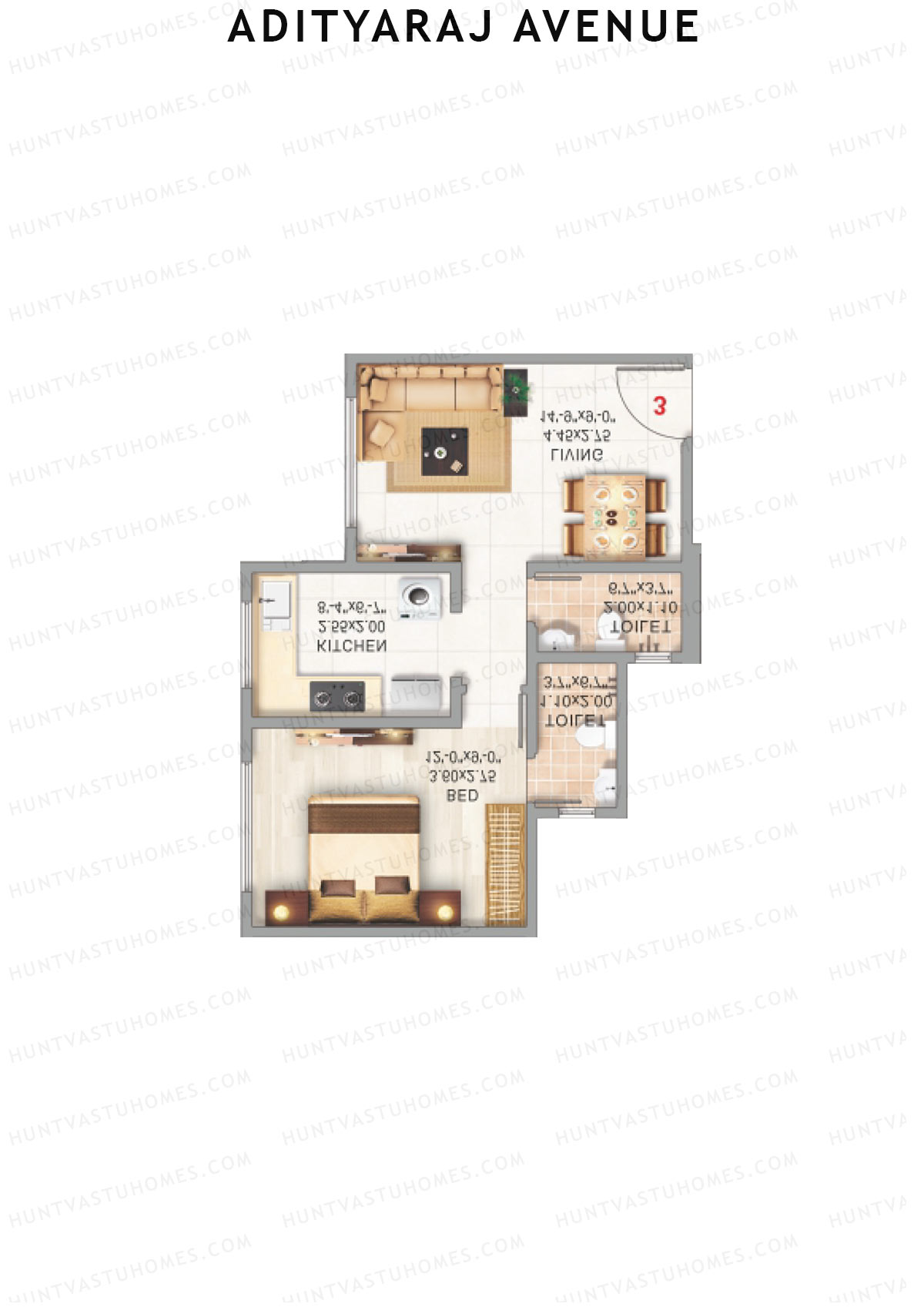 Adityaraj Avenue Wing B Unit 1 Floor Plan