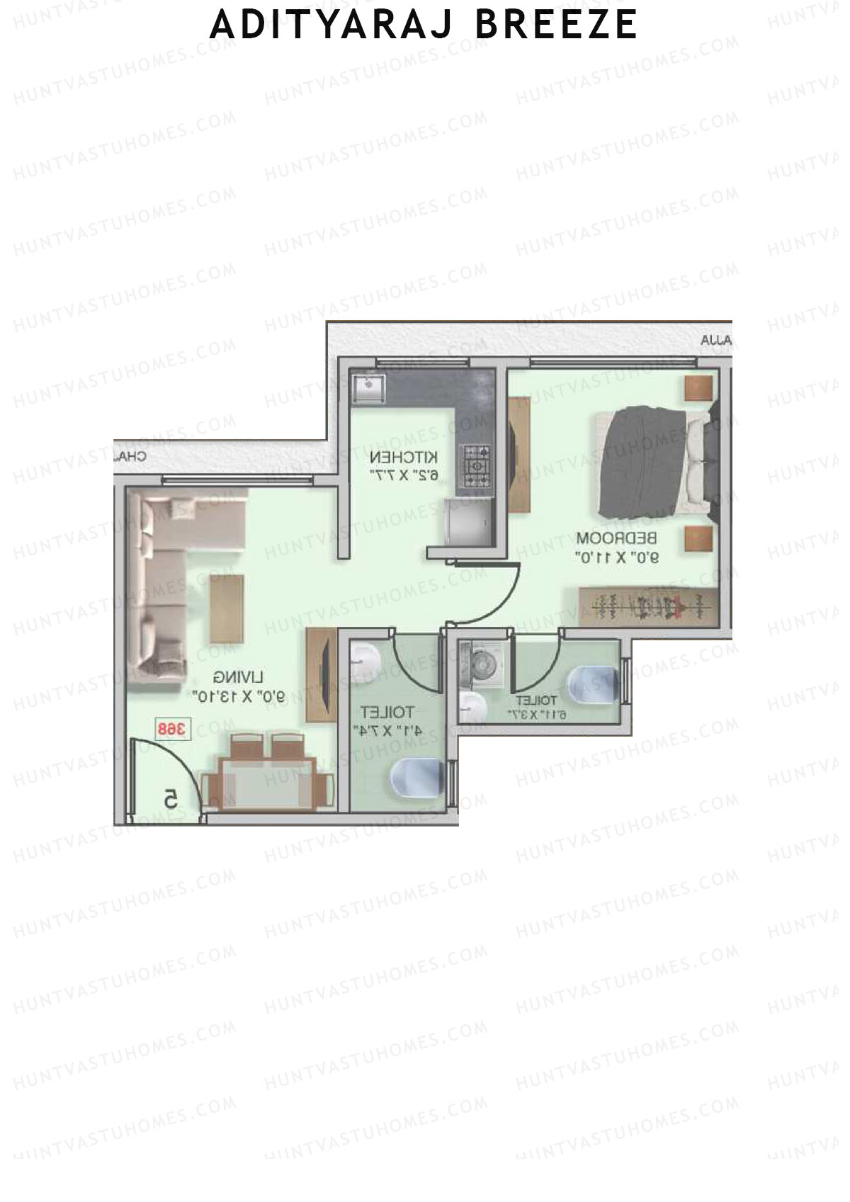 Adityaraj Breeze Tower 1 Unit 4 Floor Plan