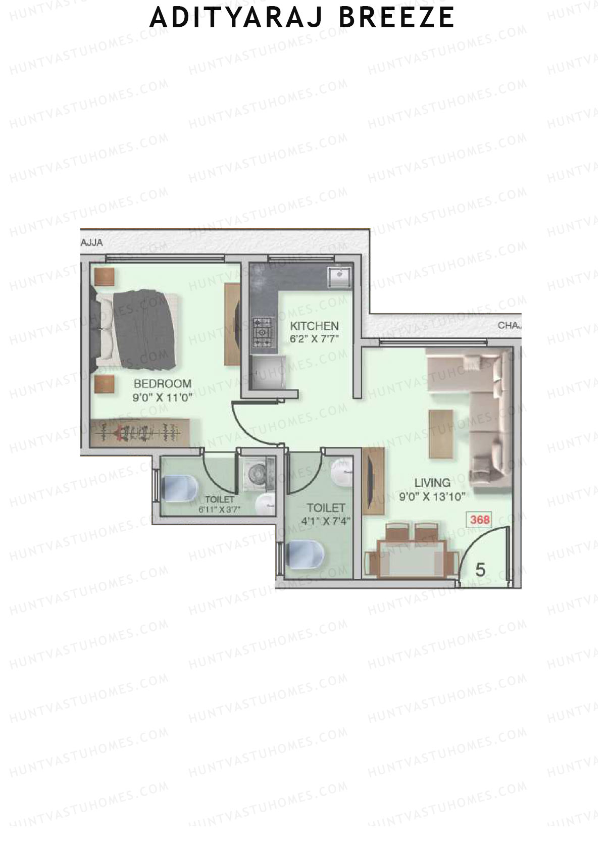 Adityaraj Breeze Tower 1 Unit 5 Floor Plan