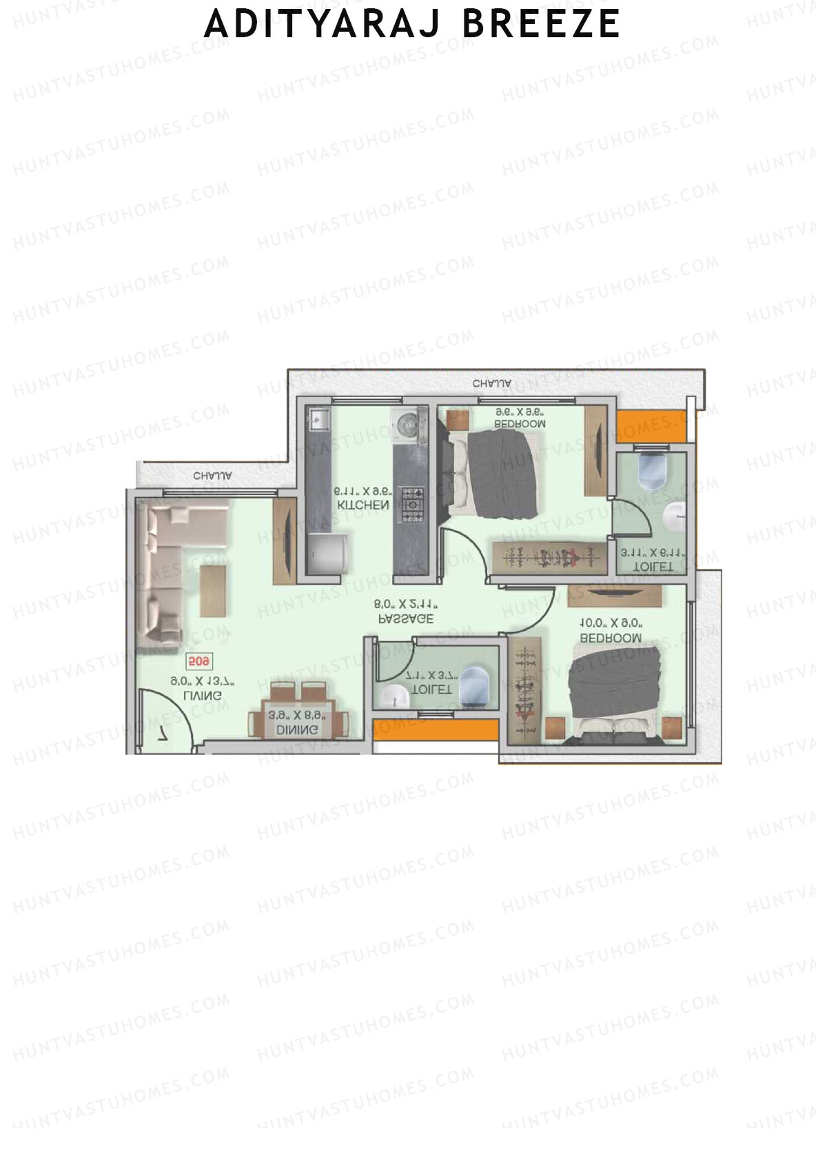 Adityaraj Breeze Tower 1 Unit 6 Floor Plan