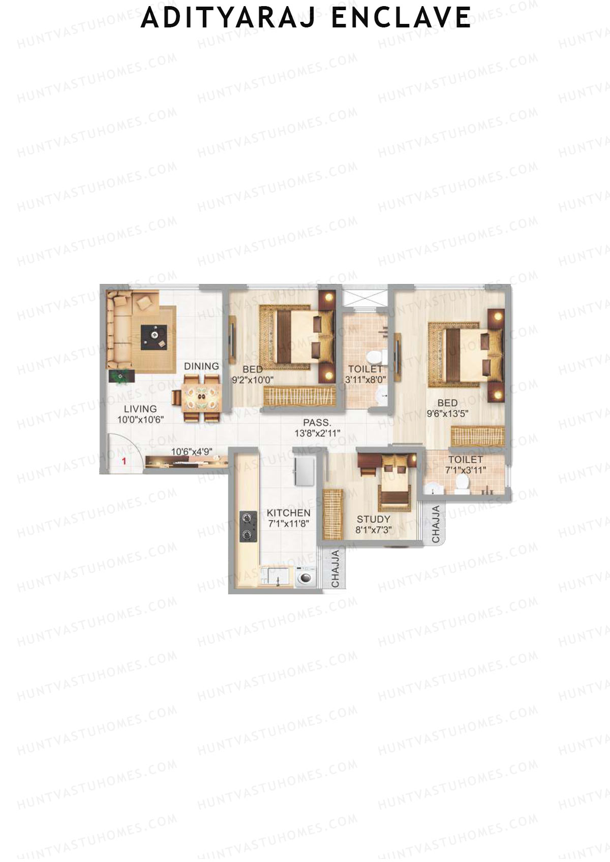 Adityaraj Enclave Wing B Unit 1 Floor Plan