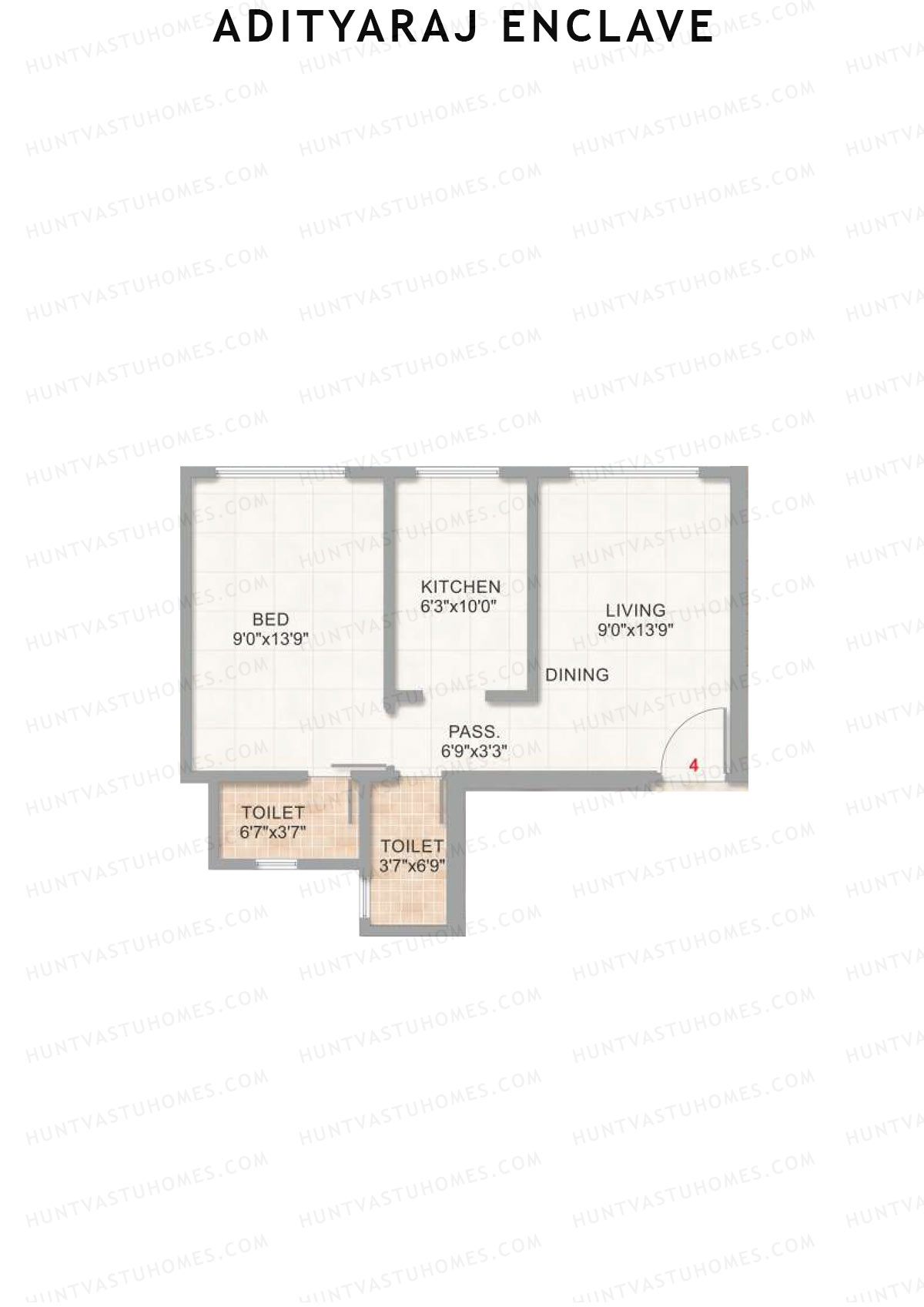 Adityaraj Enclave Wing B Unit 4 Floor Plan