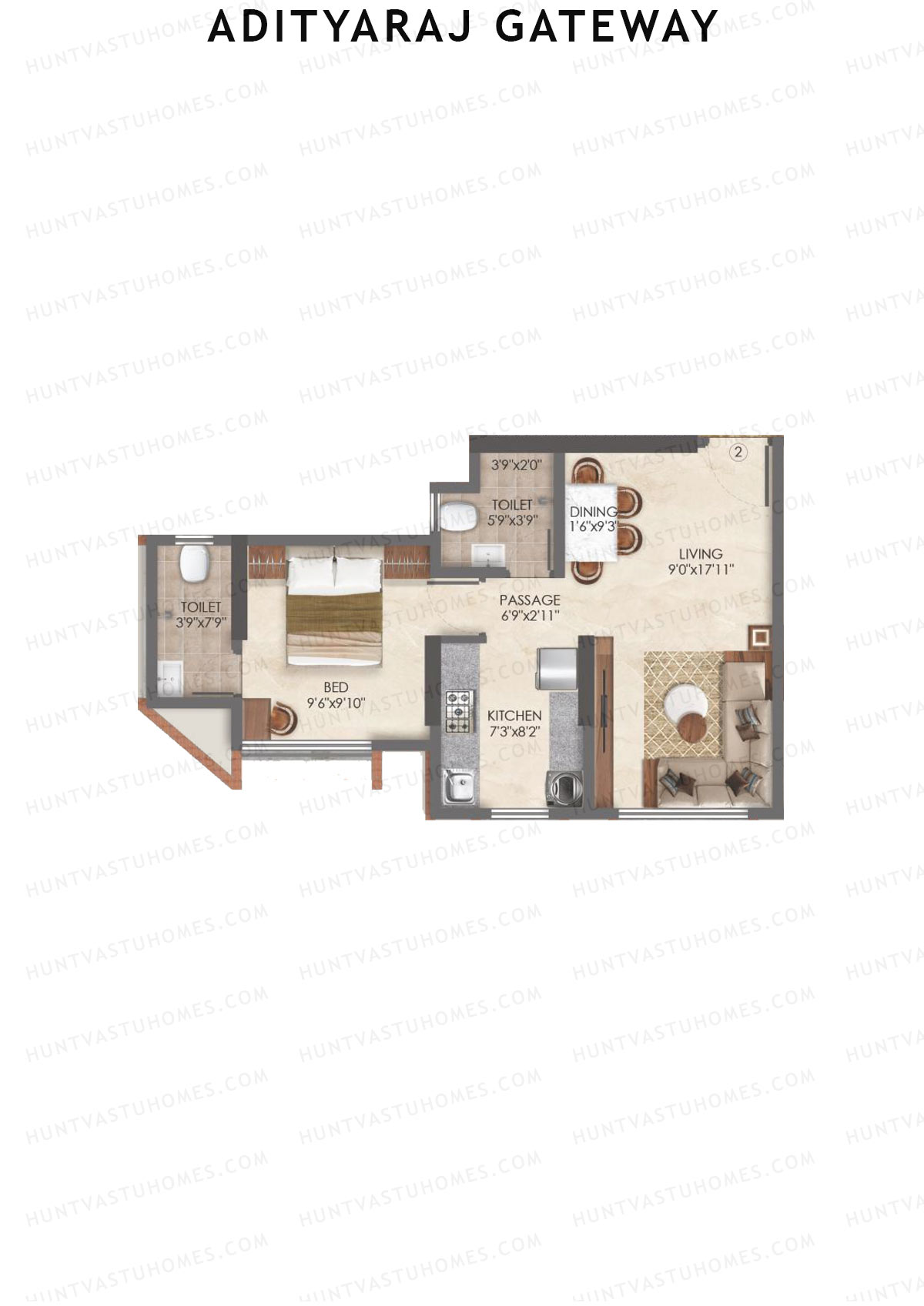 Adityaraj Gateway Tower A Unit 2 Floor Plan
