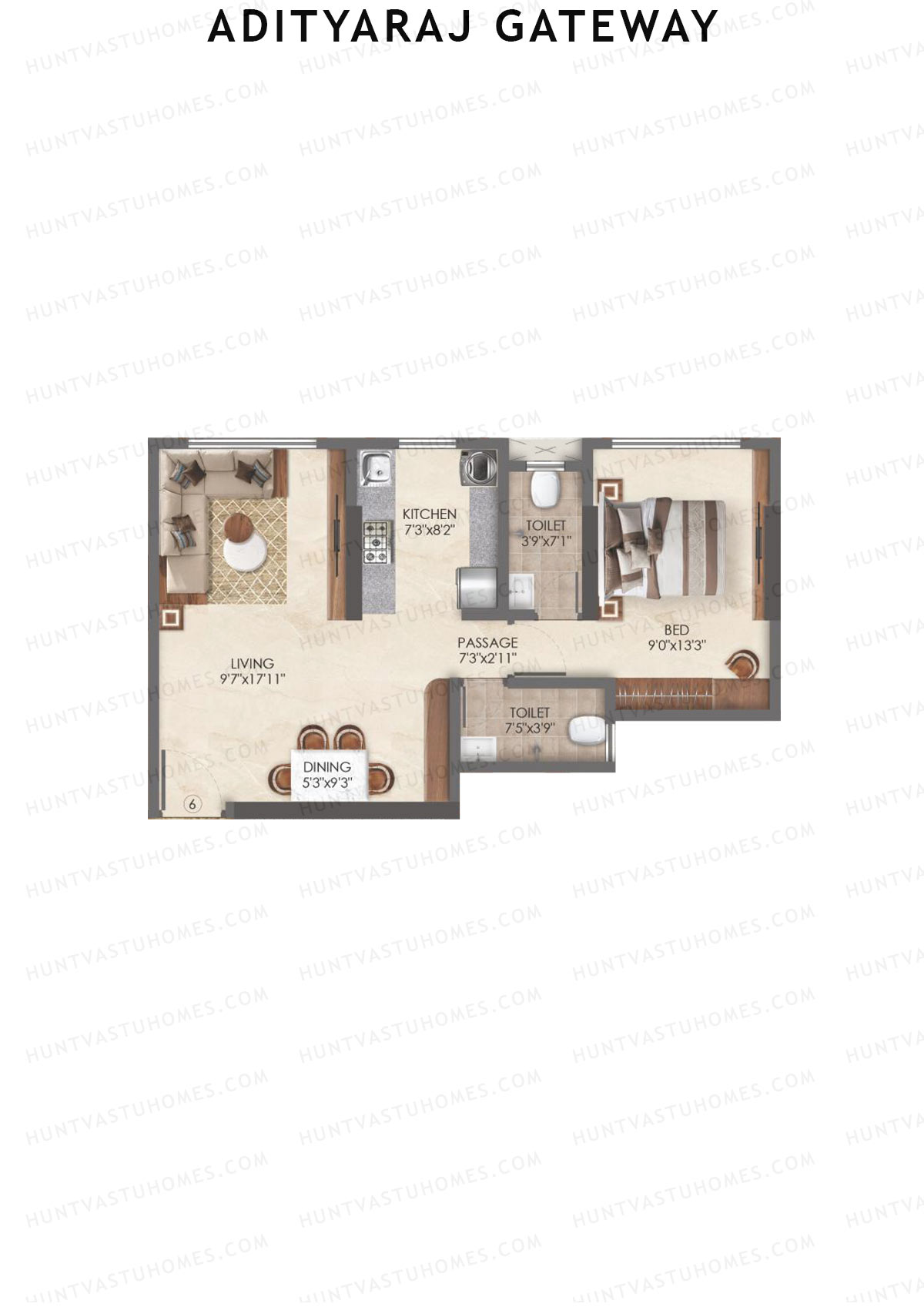 Adityaraj Gateway Tower A Unit 6 Floor Plan