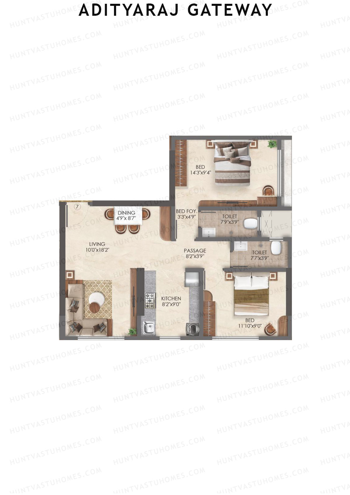 Adityaraj Gateway Tower A Unit 7 Floor Plan
