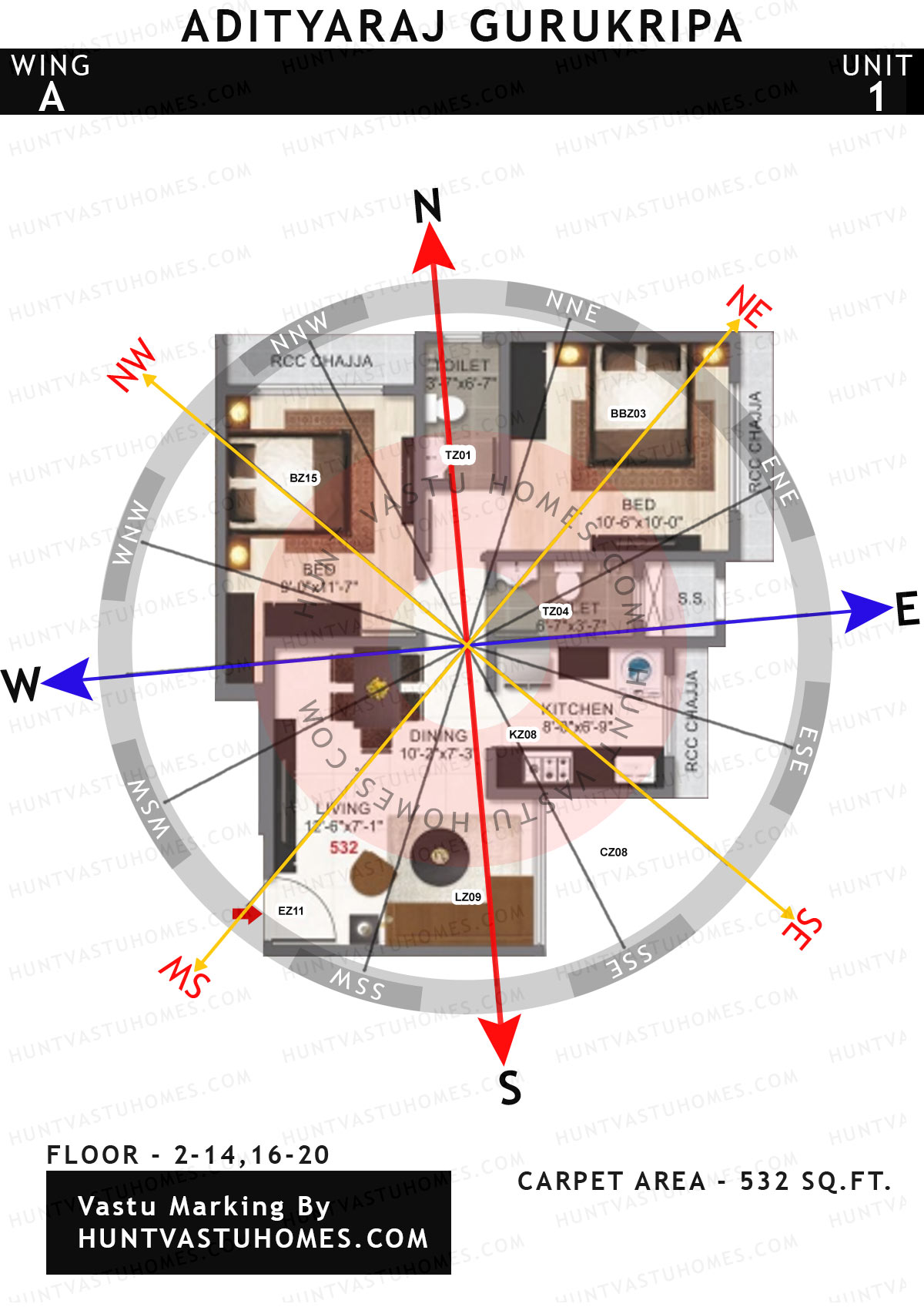 Adityaraj Gurukripa Wing A Unit 1 Floor Plan