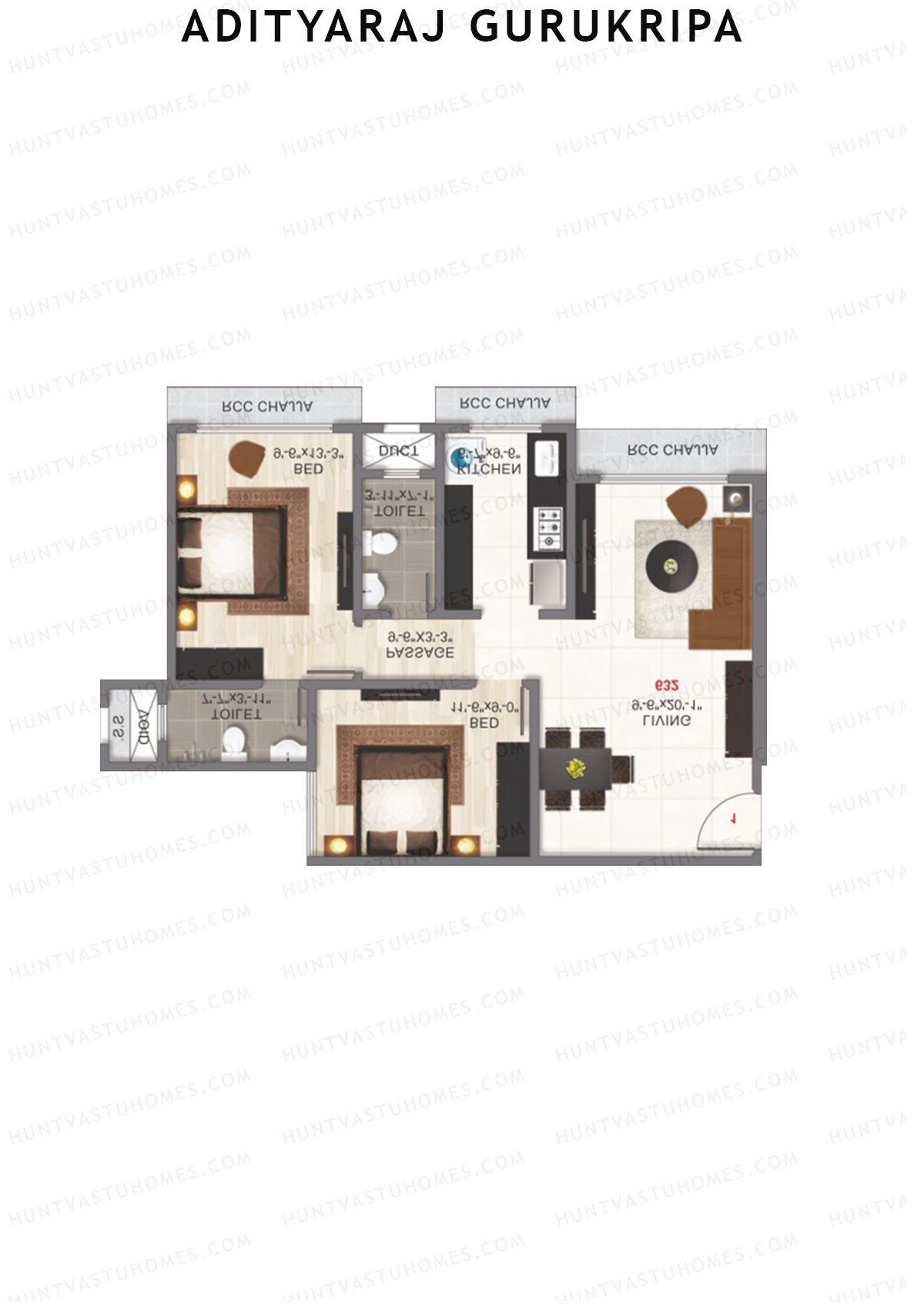 Adityaraj Gurukripa Wing B Unit 2 Floor Plan