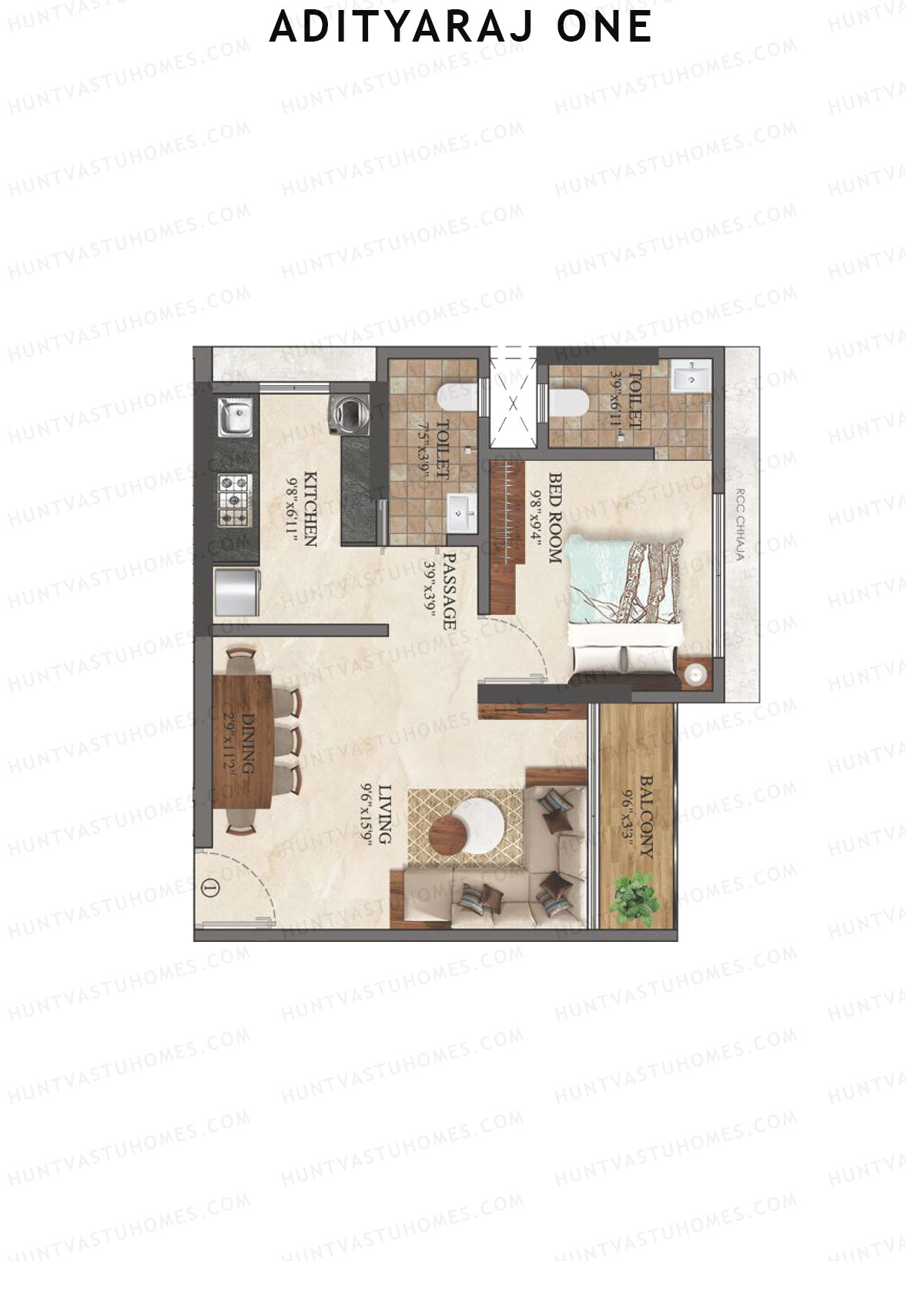 Adityaraj One Tower 1 Unit 1 Floor Plan