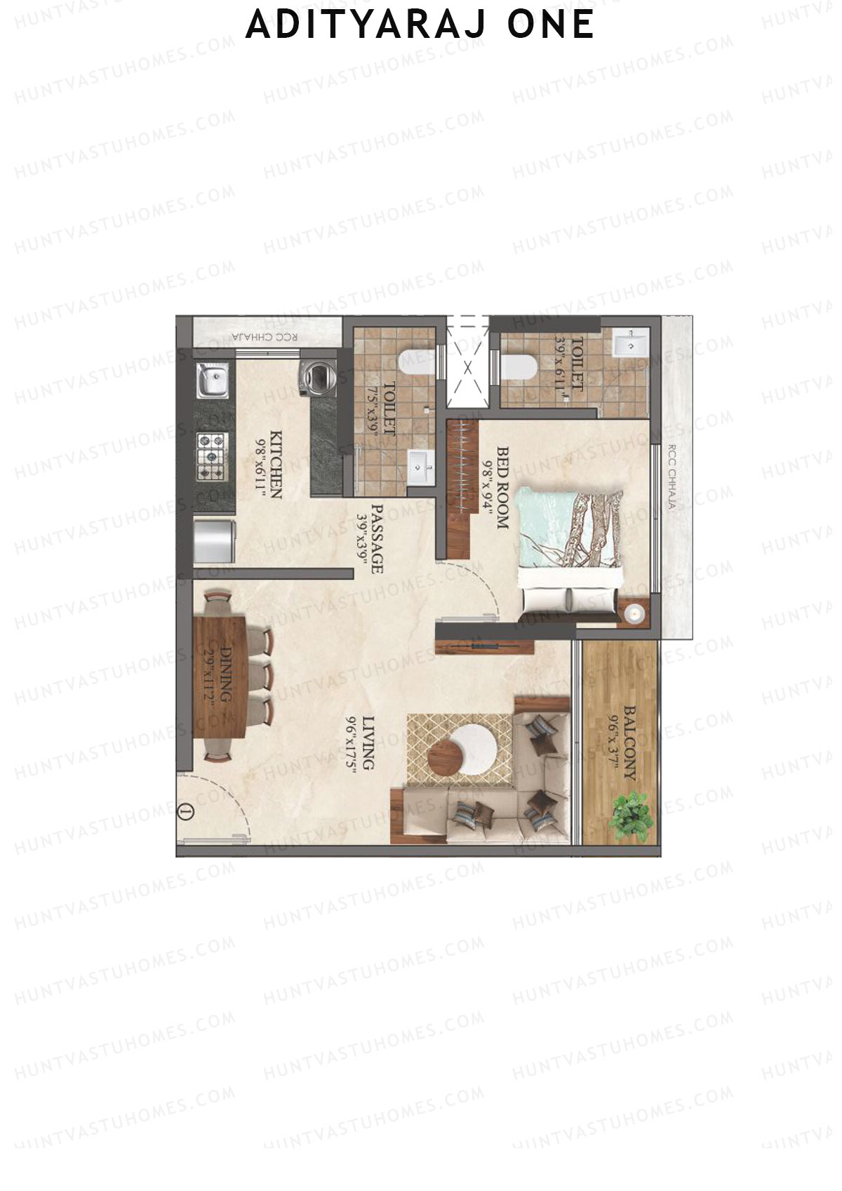 Adityaraj One Tower 1 Unit 1 Floor Plan