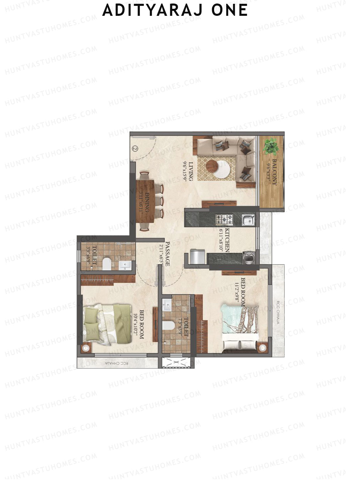 Adityaraj One Tower 1 Unit 2 Floor Plan
