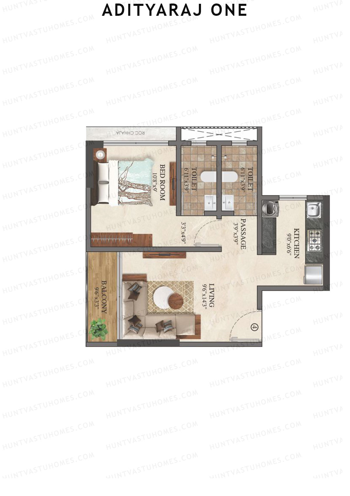 Adityaraj One Tower 1 Unit 4 Floor Plan