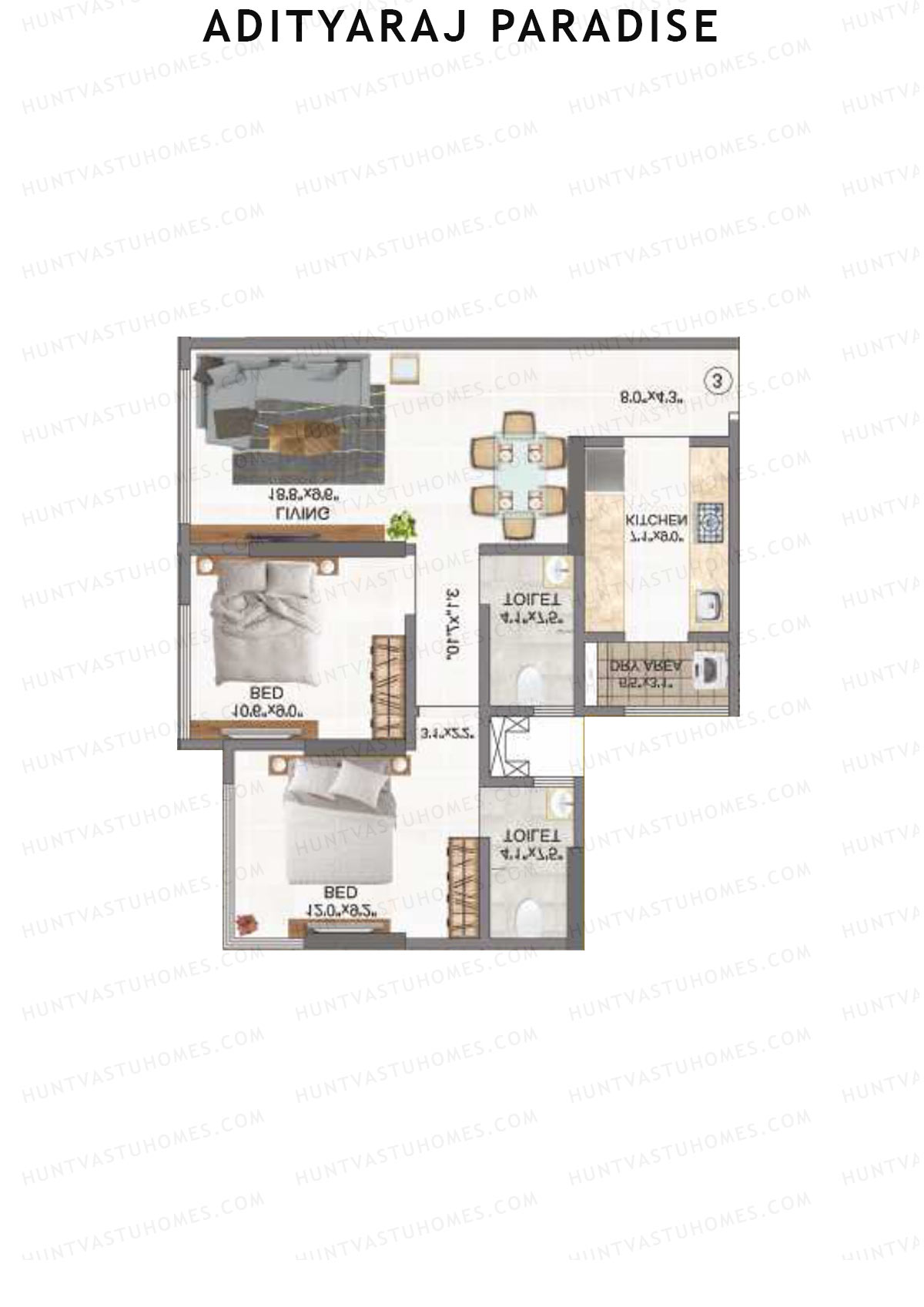 Adityaraj Paradise Wing A Unit 2 Floor Plan