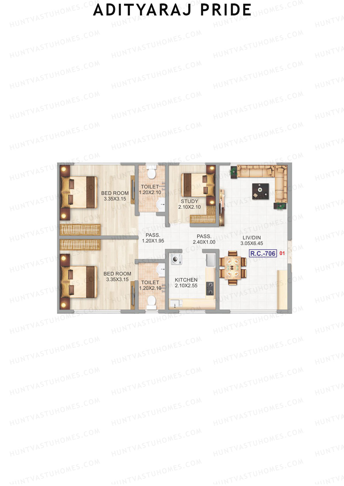 Adityaraj Pride Tower A Unit 1 Floor Plan