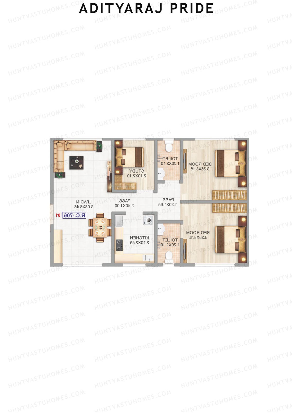 Adityaraj Pride Tower A Unit 2 Floor Plan